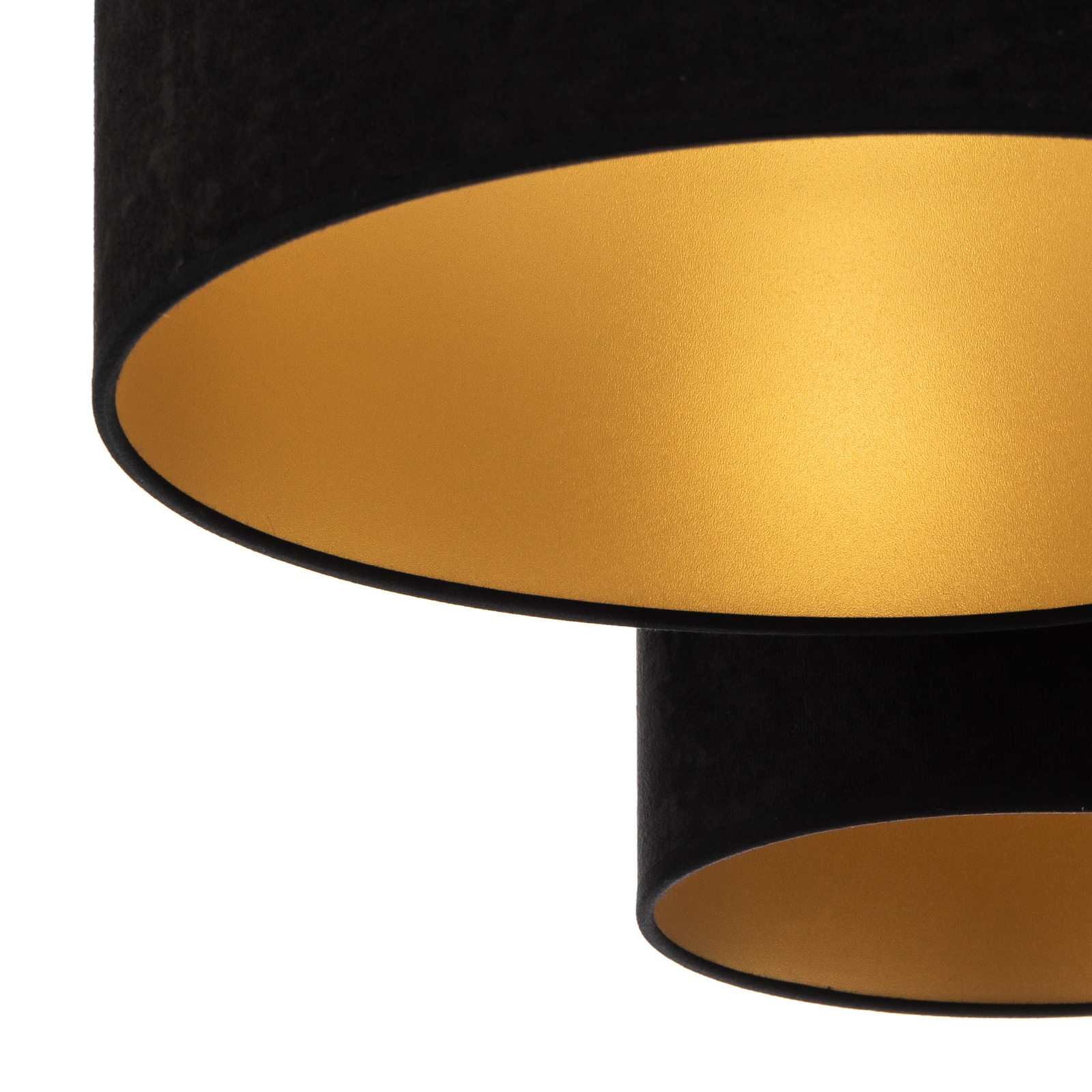 Euluna Lodge plafondlamp, 4-lamps, zwart/goud