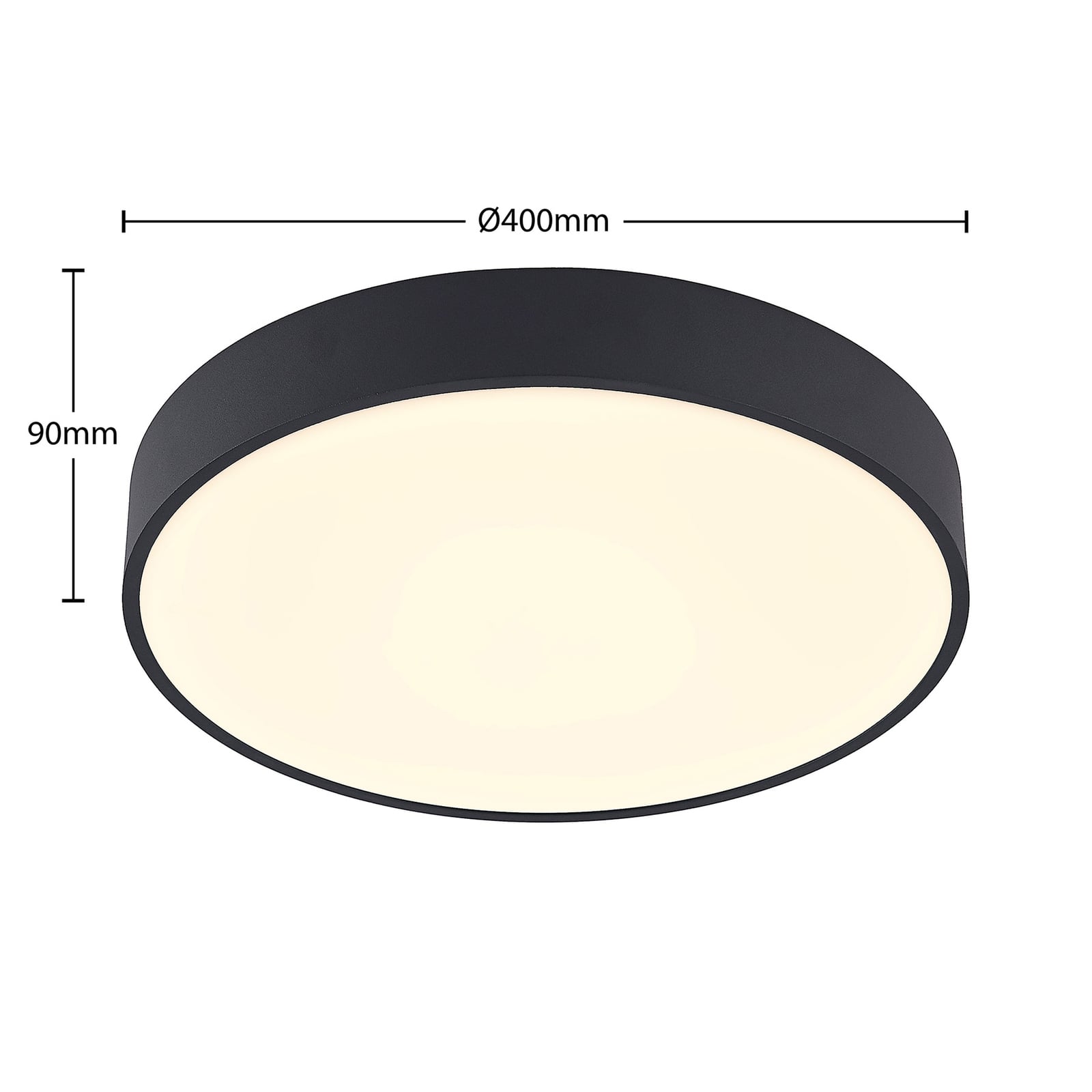 Vanida LED stropna svjetiljka, crna, Ø 40 cm, gore/dolje - Arcchio