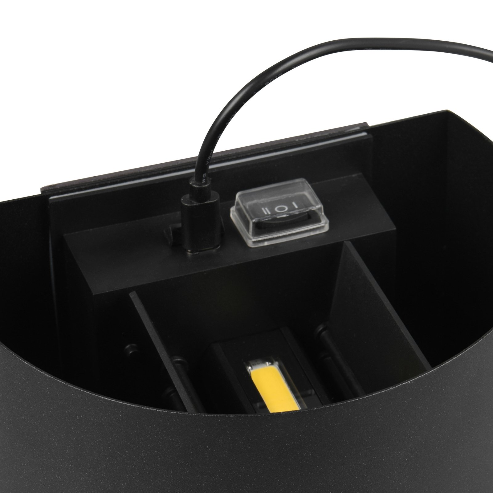 Applique d'extérieur LED rechargeable Talent, noir, largeur 16 cm Sensor