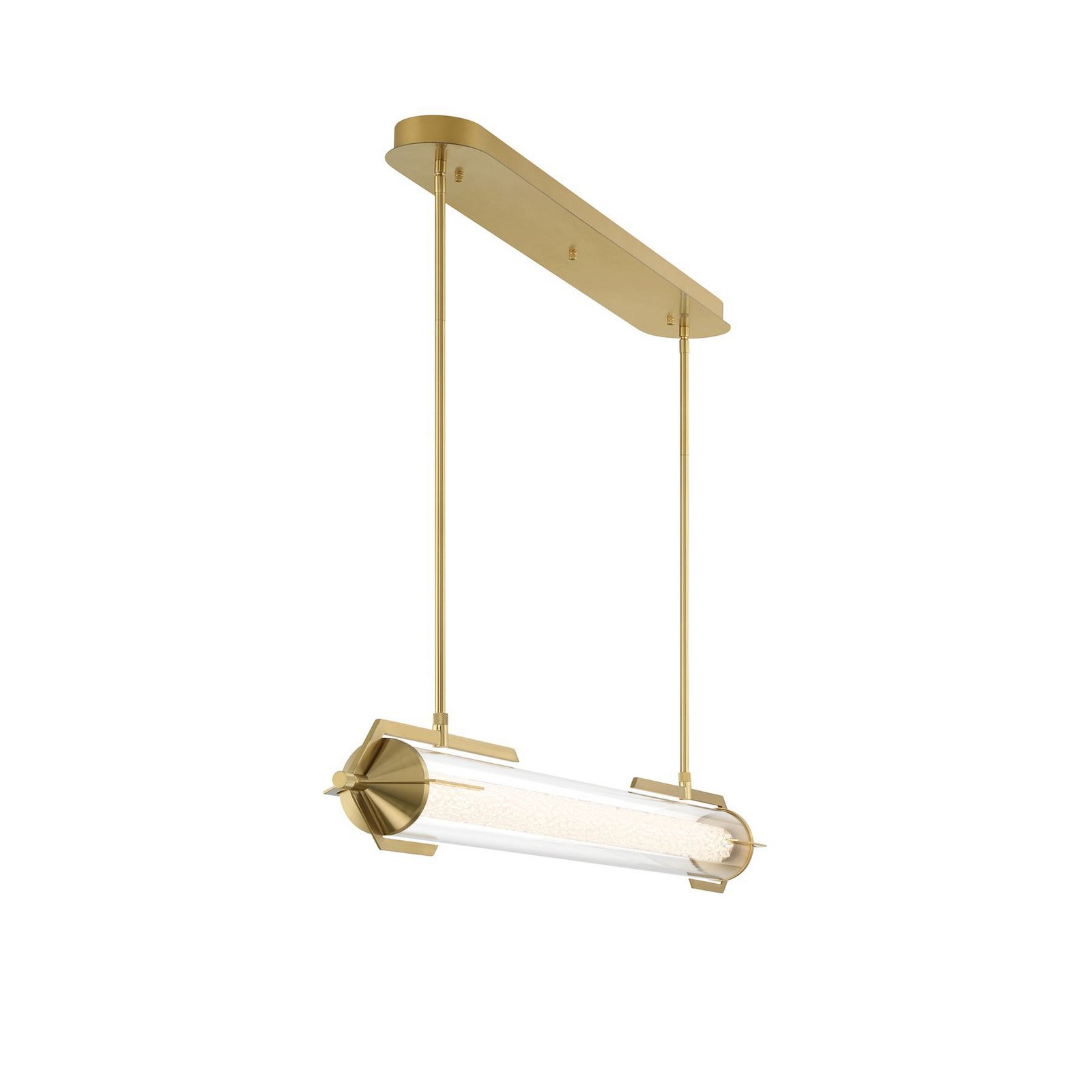 ESPADA LED pendant light, brushed gold, 122 cm, metal/glass
