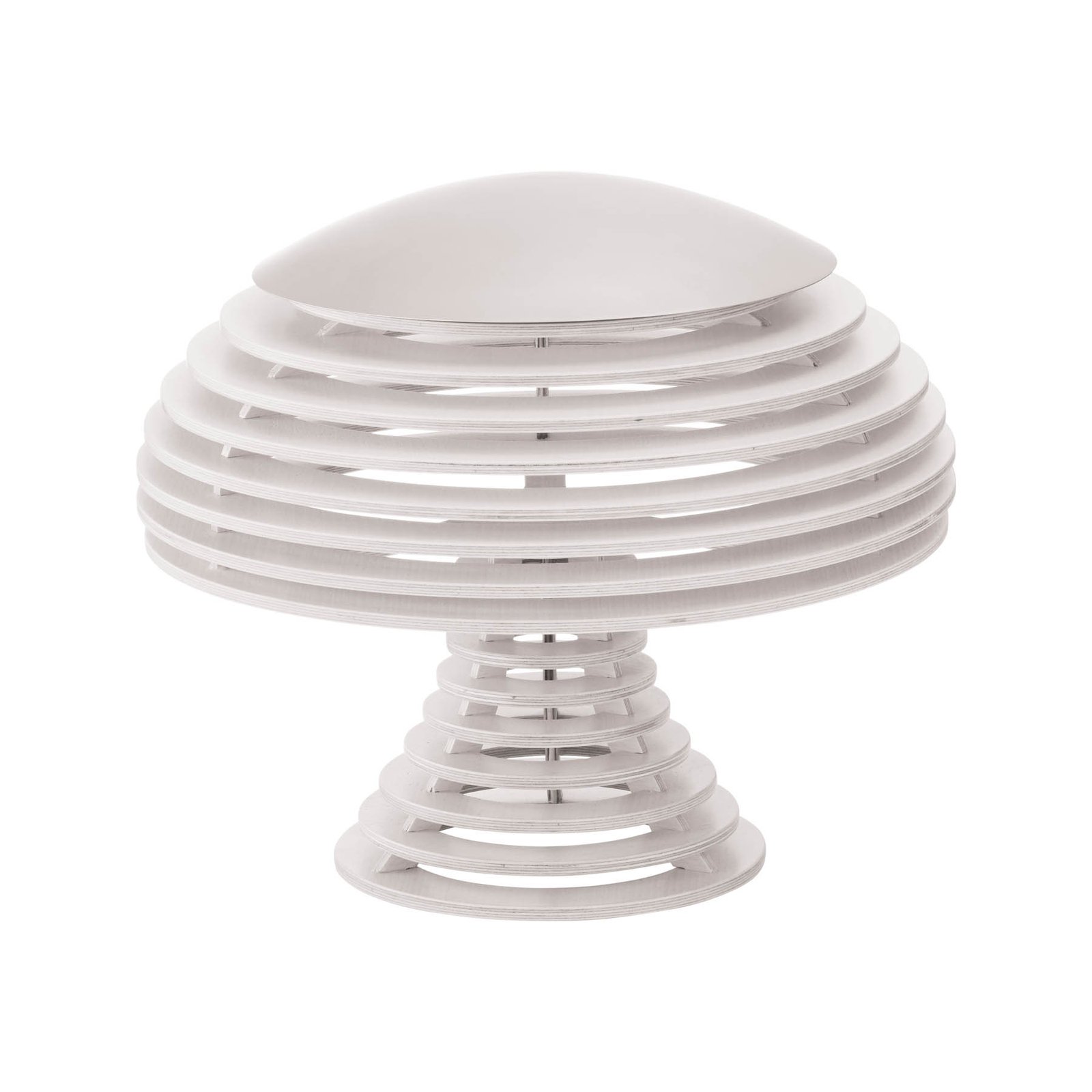 Lampe à poser Twist, hêtre, blanc, 34,6 cm