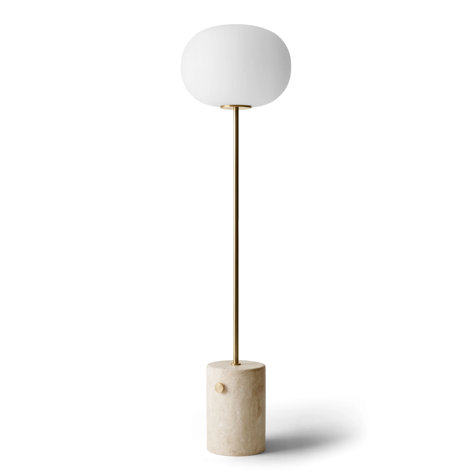 Audo Stehleuchte JWDA, messing/beige, Travertin, 130cm, dim.