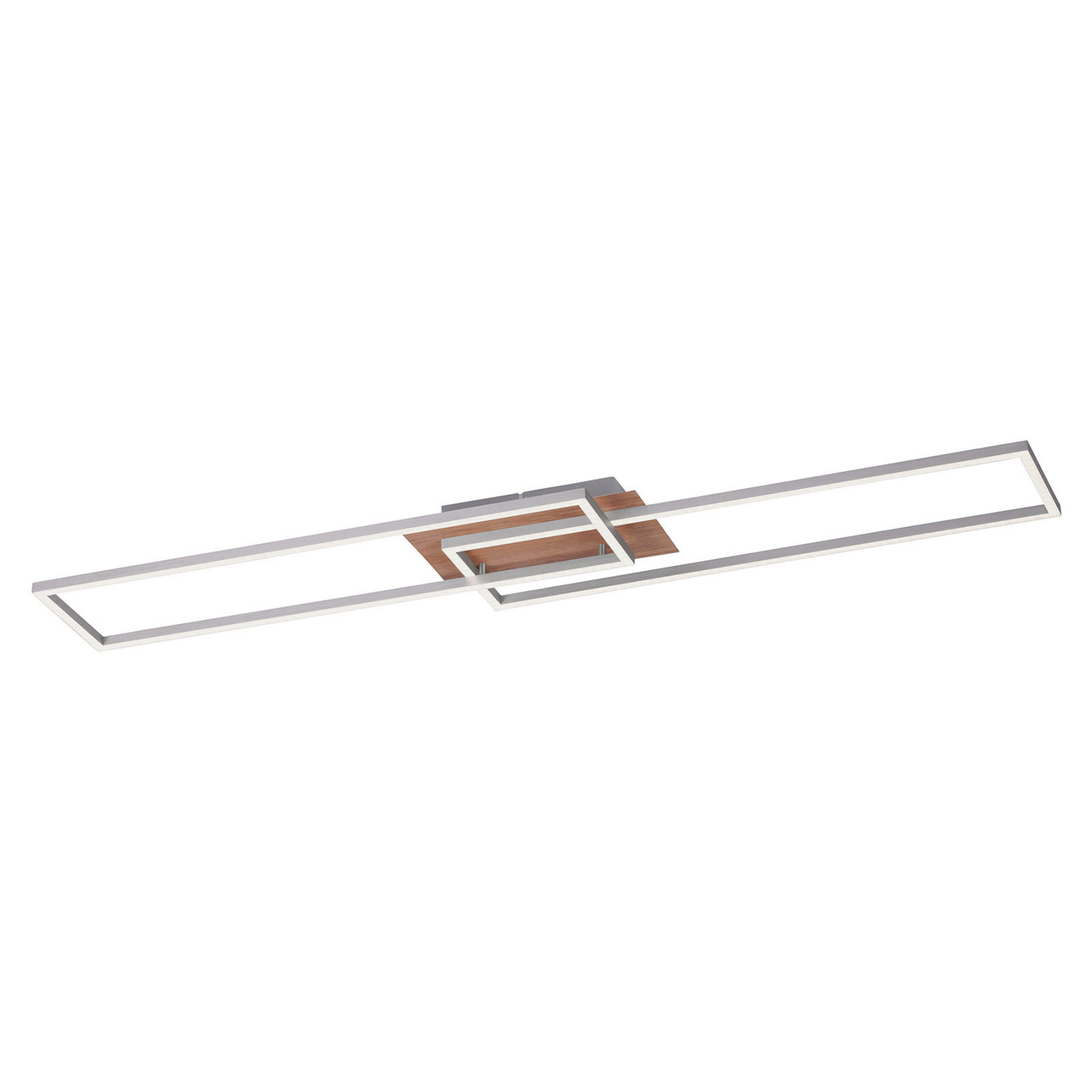 LED-Deckenleuchte Iven, dim, stahl/holz, 110x25cm