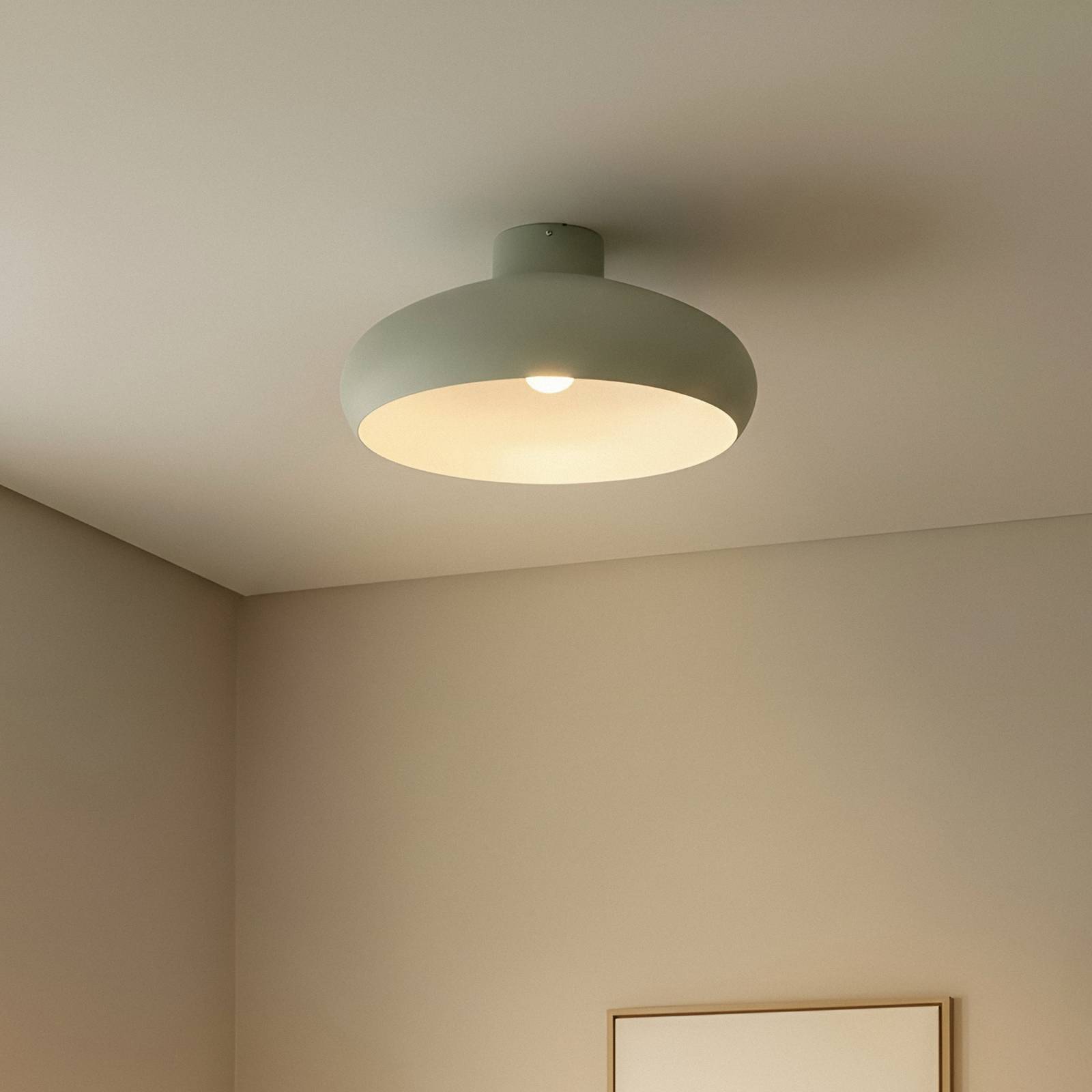 Lindby Deckenleuchte Elover, hellgrün, Ø 45 cm, Eisen günstig online kaufen