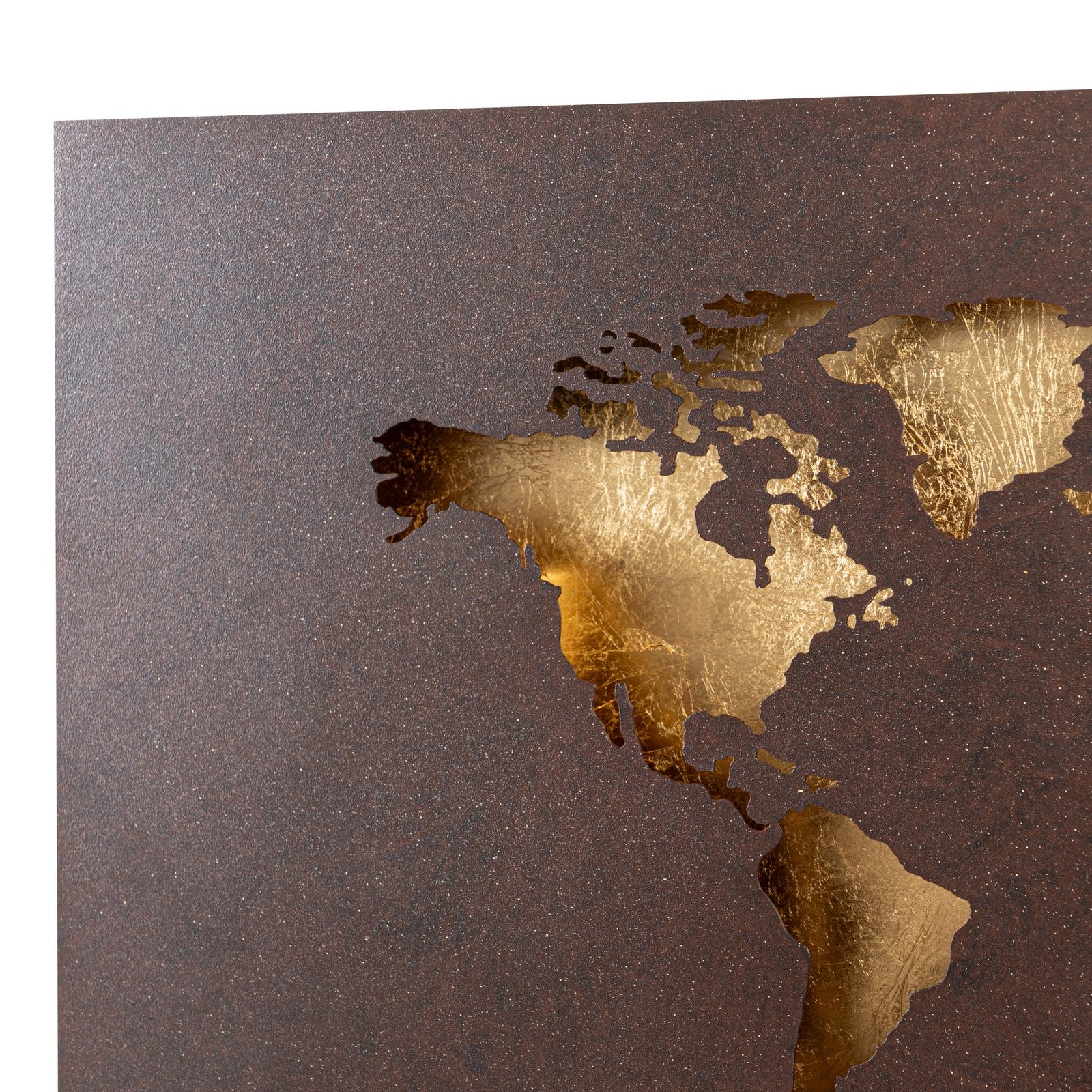 Lucande LED-Wandleuchte World, rost/gold, 60 cm x 30 cm Lucande LED-Wandleuchte World, rost/gold, 60 cm x 30 cm