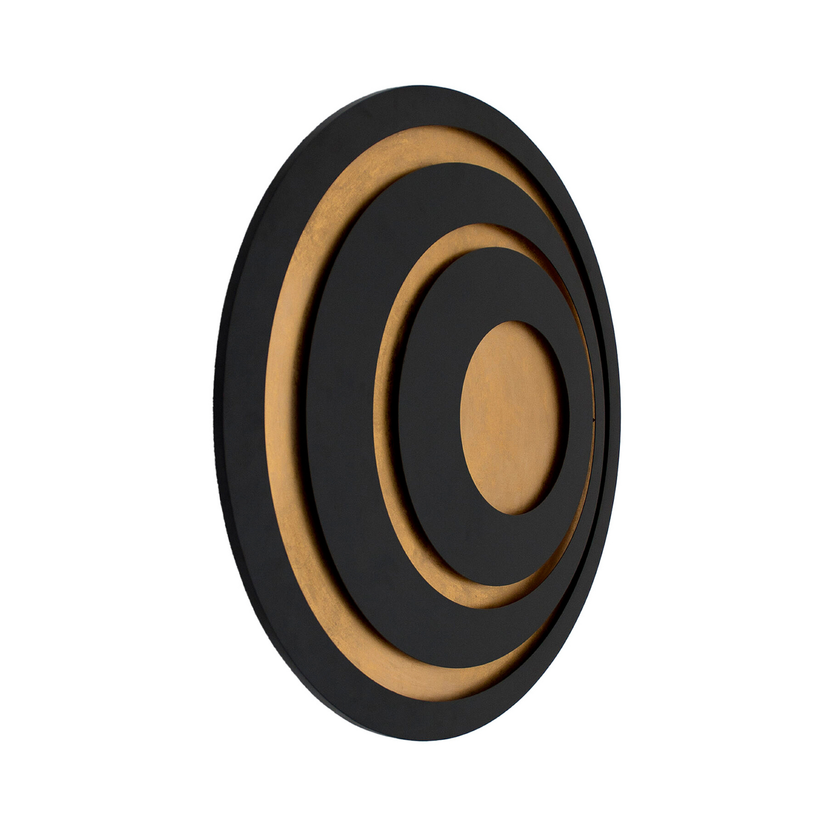 LED-Wandleuchte GRAVION, schwarz/gold, Ø 80 cm, Metall, dim