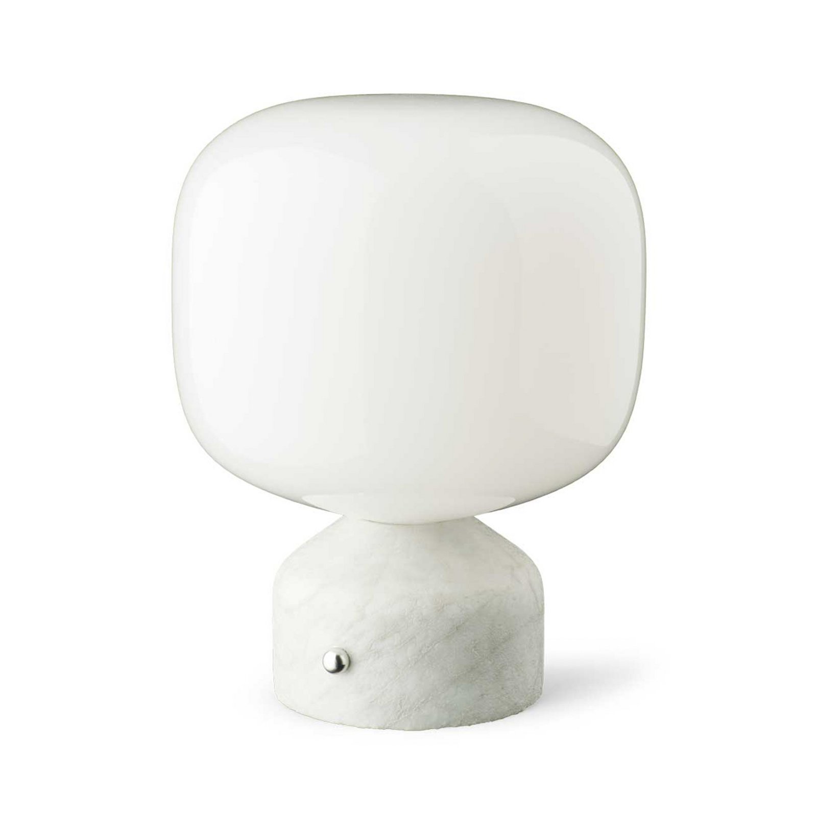 GEJST LED akumuliatorinė stalo lempa Meemo, balta marmuro spalva, stiklas, USB