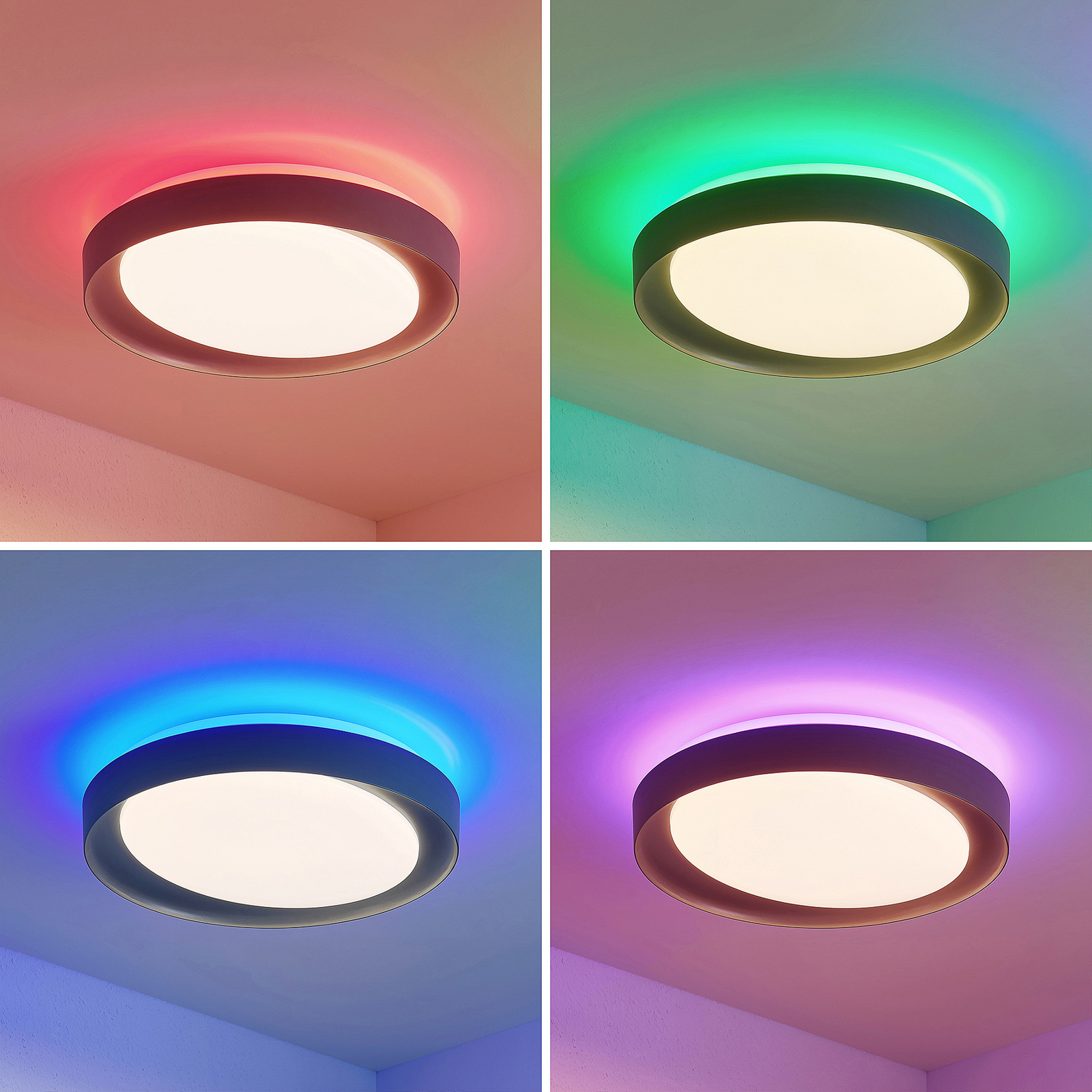 Lindby Alyano LED mennyezeti lámpa, RGB CCT dimm.
