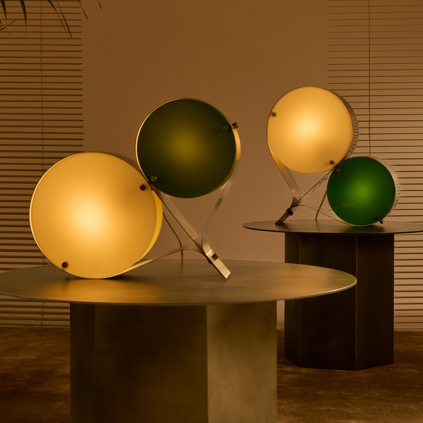 Coppia Table Lamp Bronze Steel/Ivory/Clover - GUBI