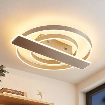 Lucande Linetti stropné LED svetlo nikel okrúhle