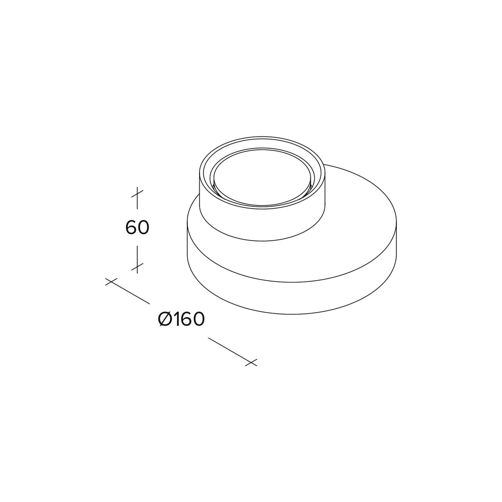 Griestu lampa Demetra, Ø 16 cm, balta, apmetums, GX53