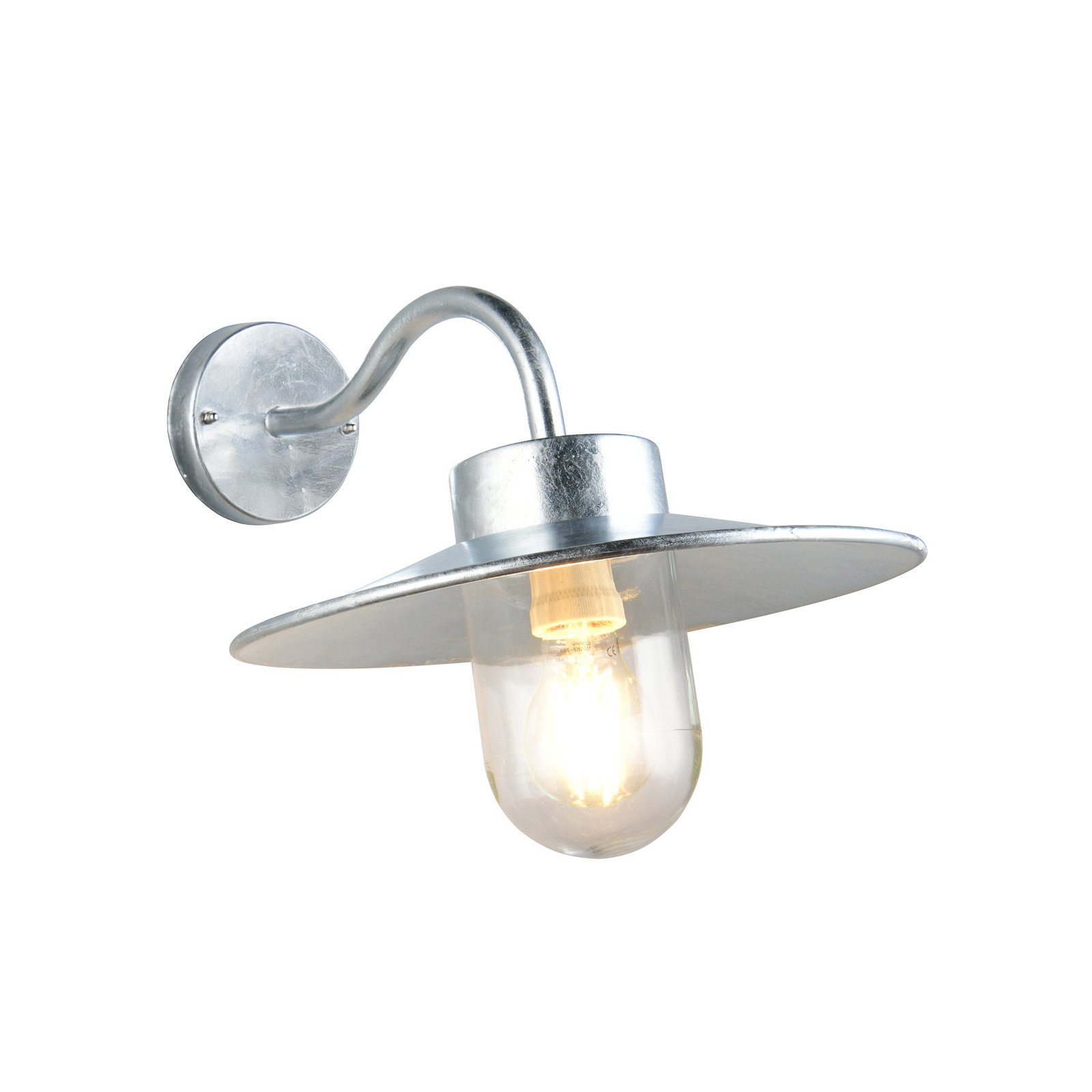 Āra sienas lampa Tana, cinka krāsā, izvirzījums 41 cm Metāls IP44