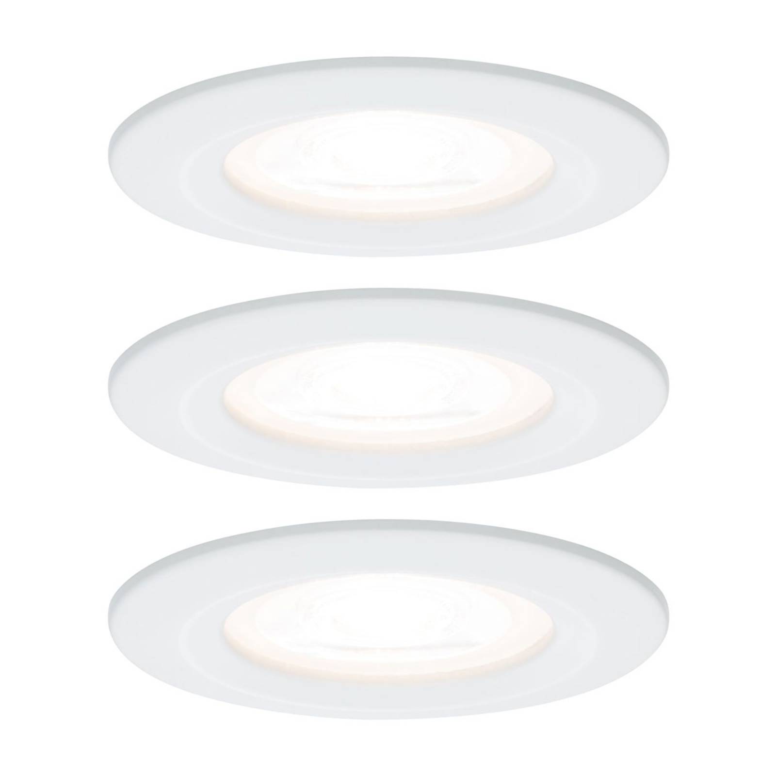 Paulmann Licht Paulmann No. 93478 LED Einbauleuchte Nova rund 6,5W GU10 Weiß 3er-Set starr IP44