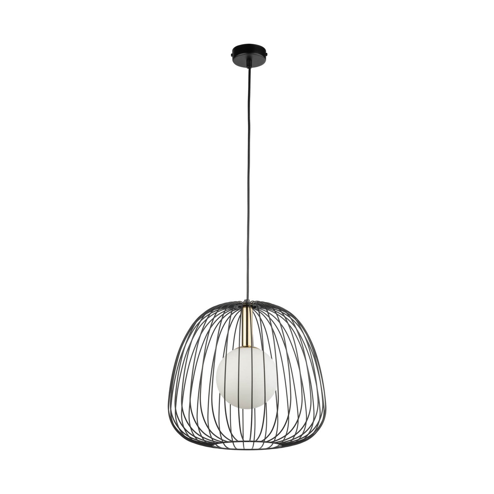 Висяща лампа Bell M, Ø 33 cm, 1-пламъчна, черна/златна/бяла Висяща лампа Bell M, Ø 33 cm, 1-пламъчна, черна/златна/бяла