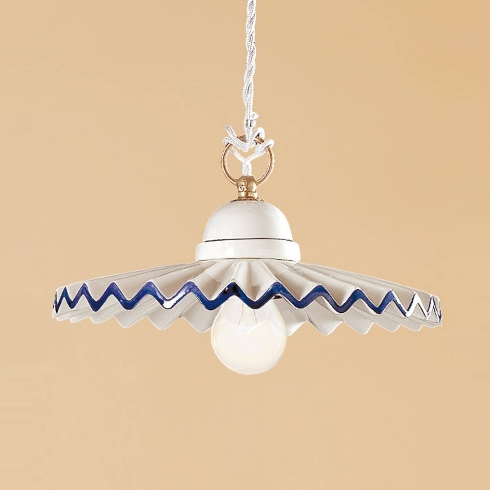 PIEGHE pendant light, country house style, 28 cm