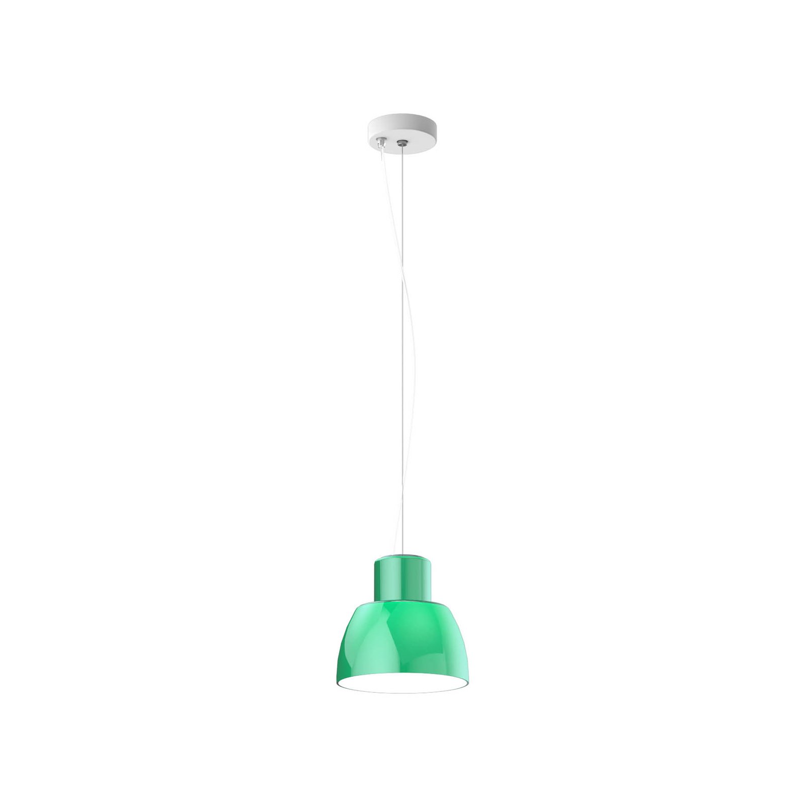 Lampa wisząca Nemo Lorosae, zielona, Ø 20 cm, szkło, E27