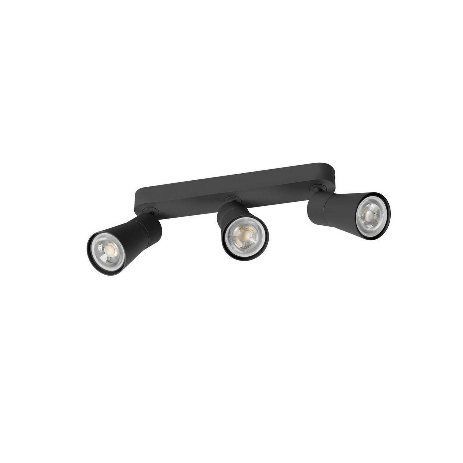 SLV Deckenlampe Puri 2.0 Cone, schwarz, Länge 26 cm, 3-flg.