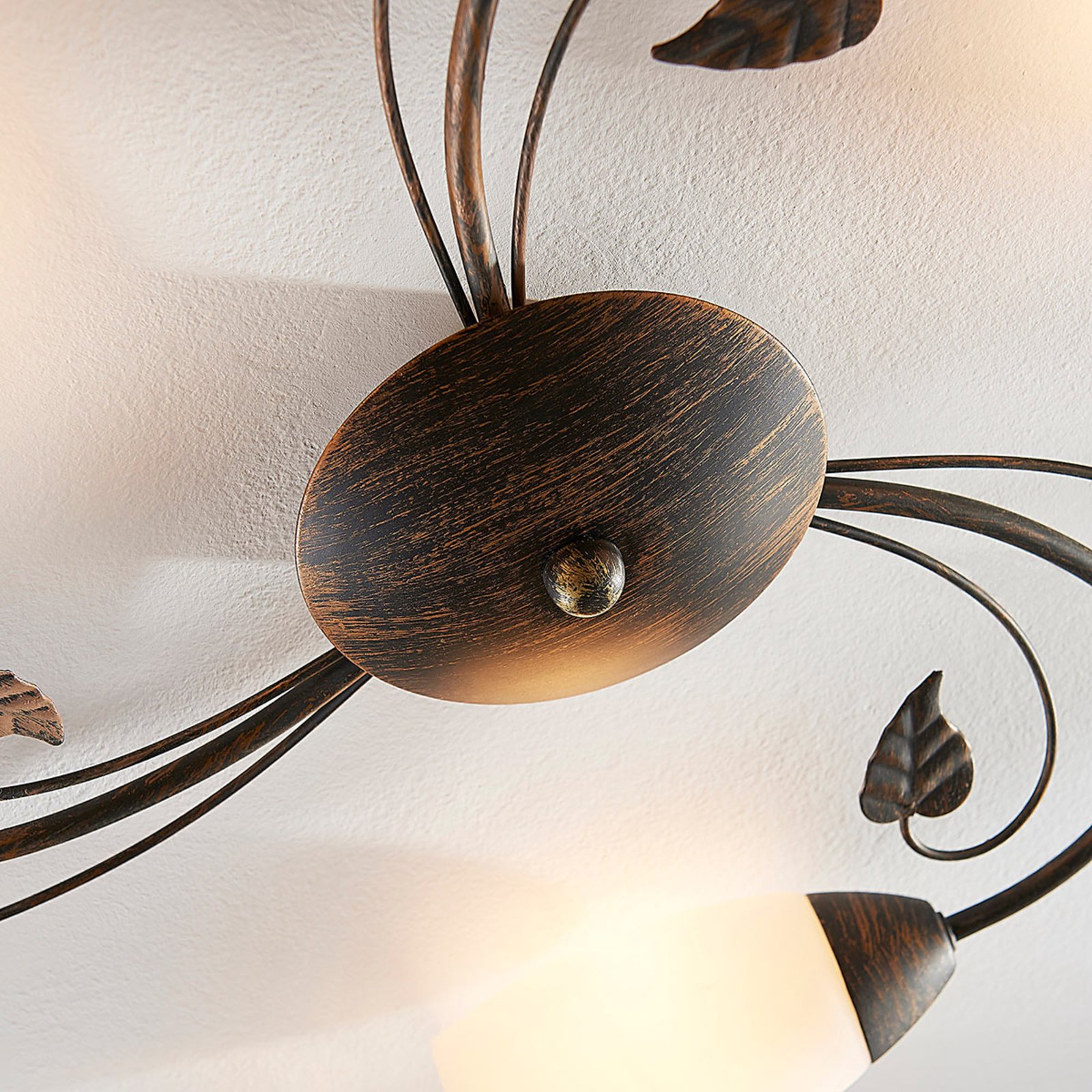 Stefania 3 Deckenleuchte White/Black-Gold - Lindby