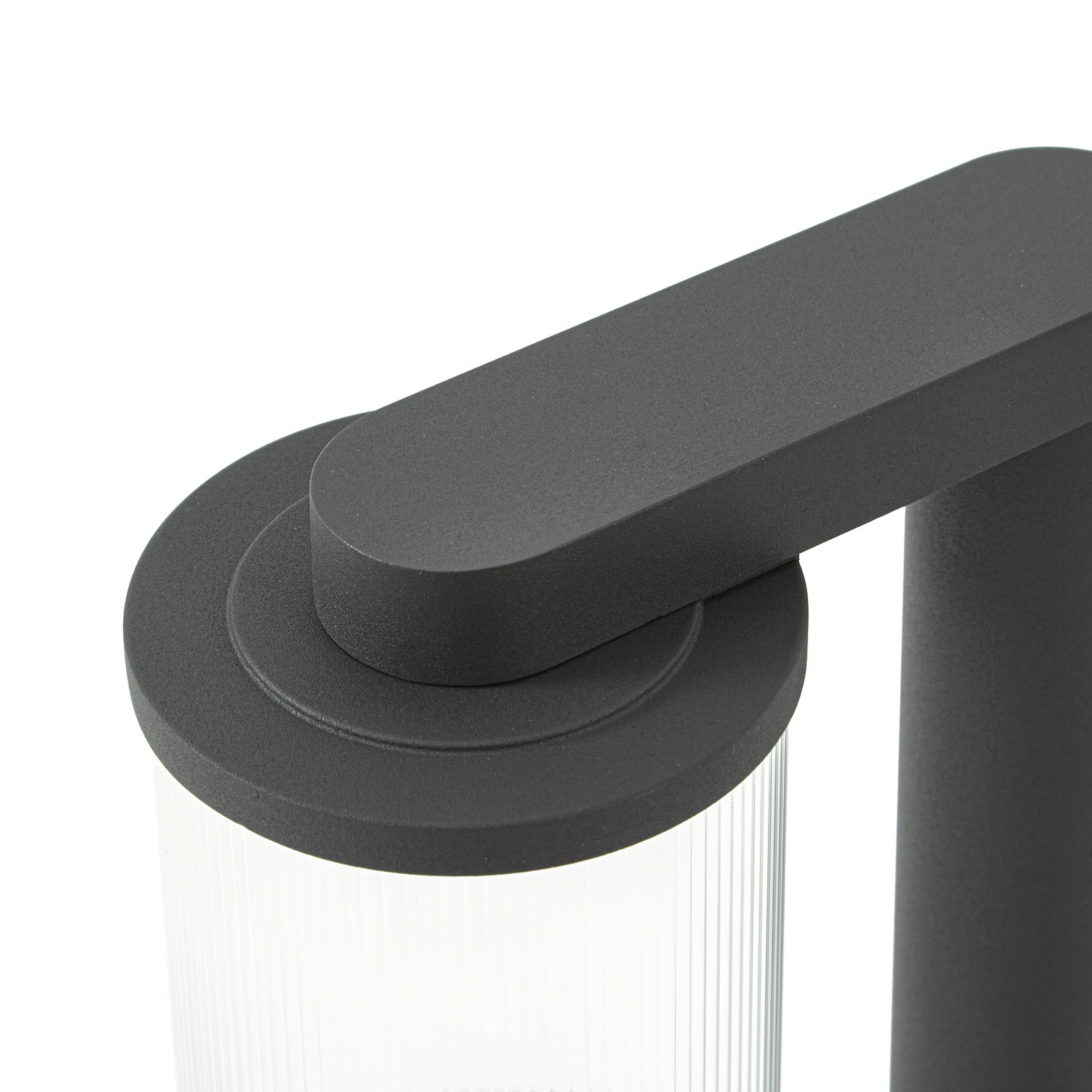 Bornă luminoasă LED Lucande Bee-G, antracit, 90 cm, striată