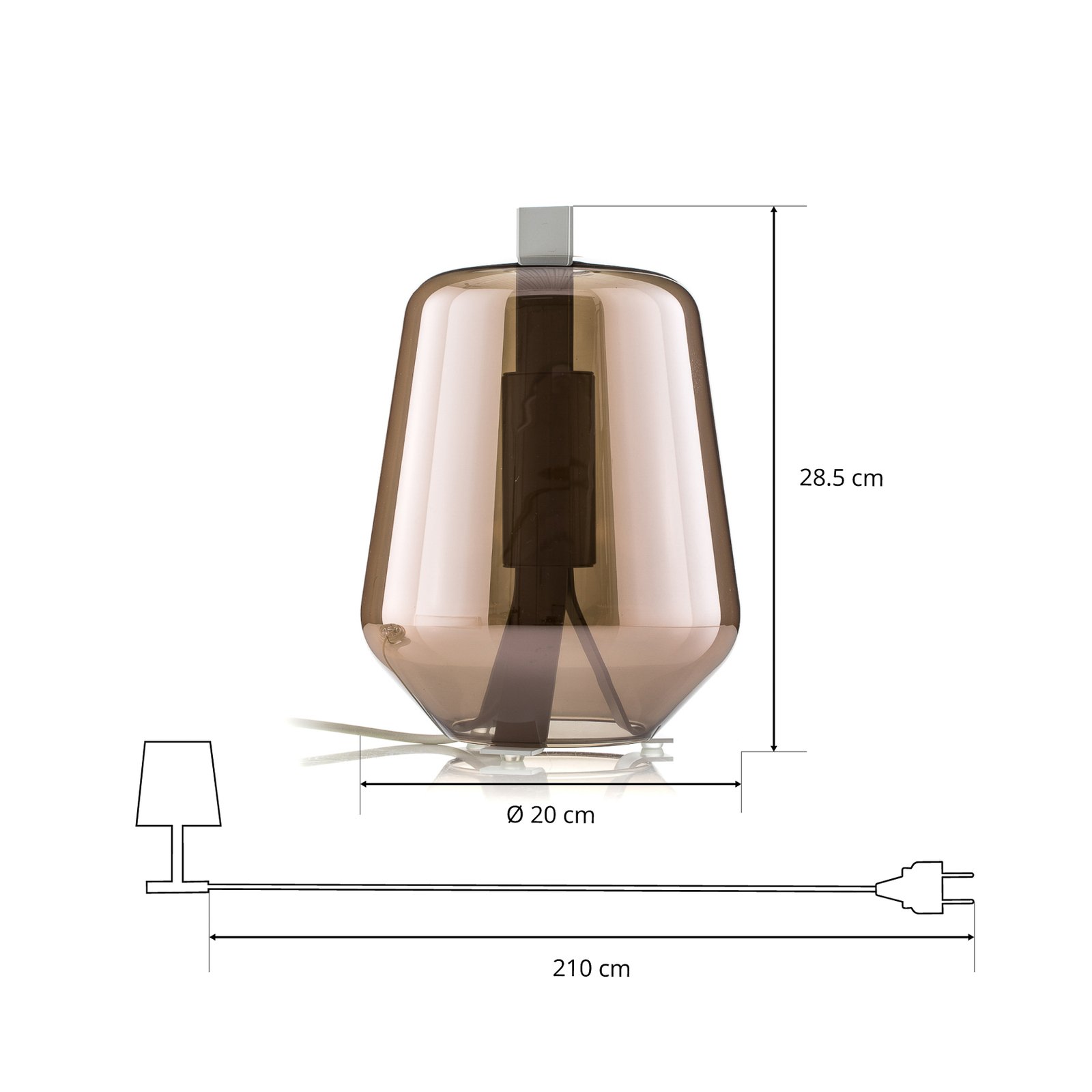 Prandina Luisa T1 lampe 2 700 K blanche/rosée