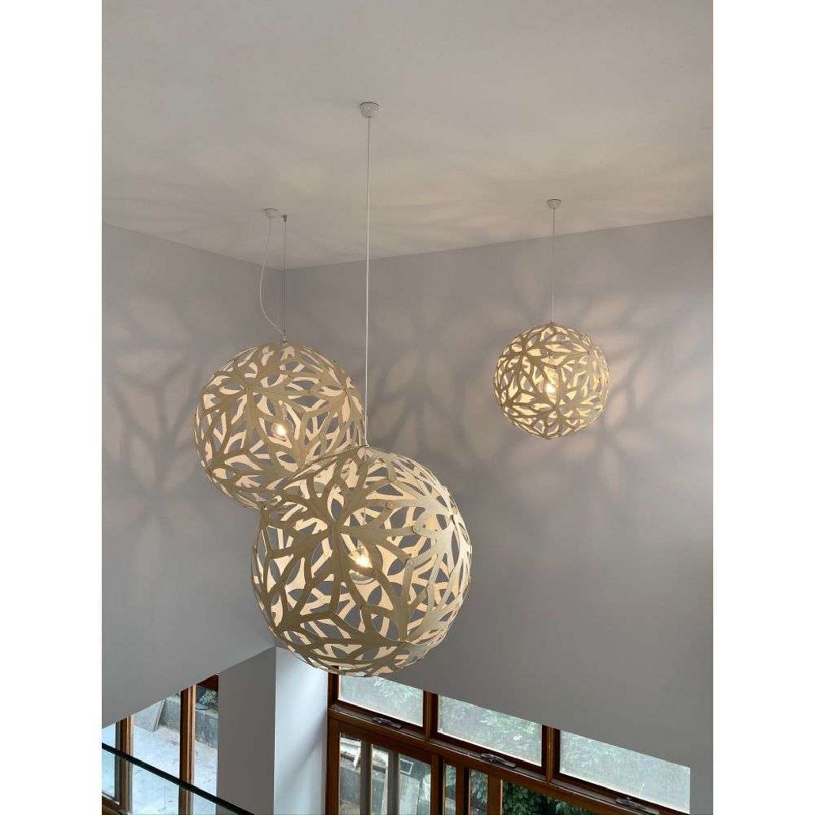 Floral Candeeiro Suspenso Ø80 White 1 Side - David Trubridge