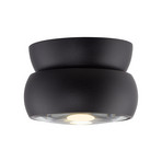 PURE LED тавански спот Move, черен, Ø 12 cm, метал/стъкло