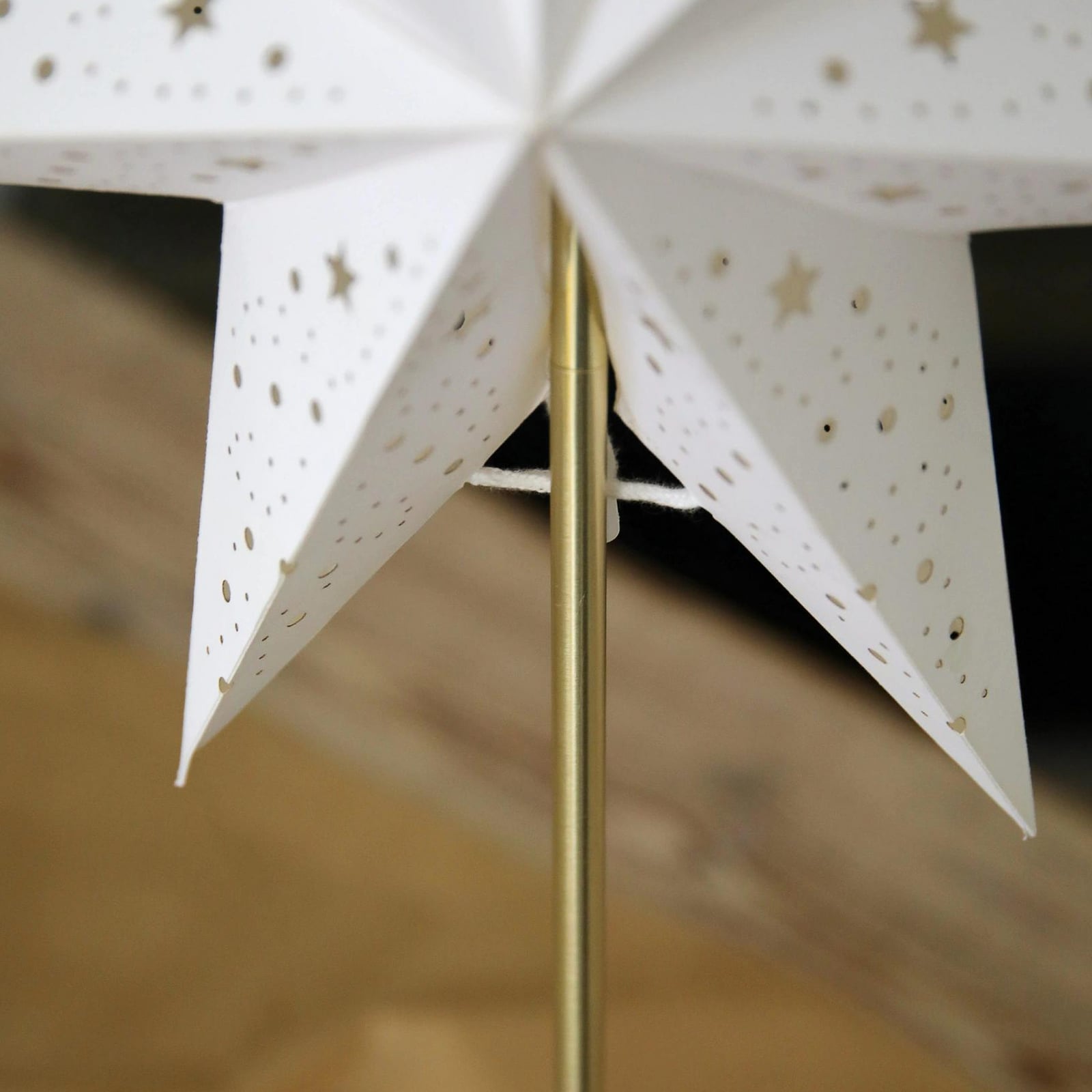LED-Akku-Papierstern Noella, messing/weiß, Höhe 62 cm