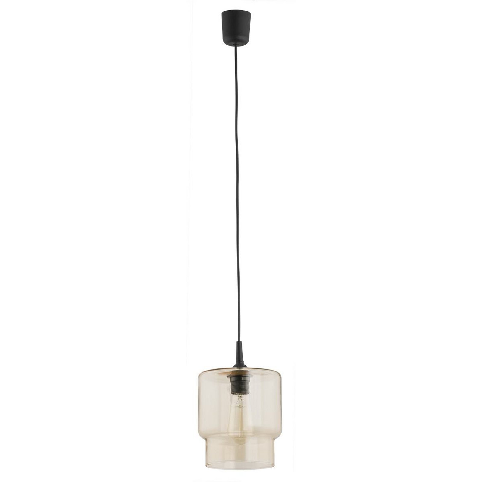 Suspension en verre Nesto, ambre, Ø 18 cm, E27