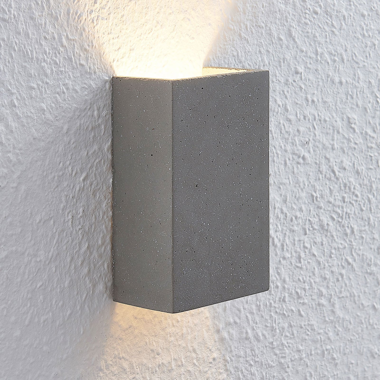 Lindby Albin LED wall light made of concrete, for Living / Dining Room, concrete, G9, 3 W, energy efficiency: A+, W: 10 cm, H: 16 cm