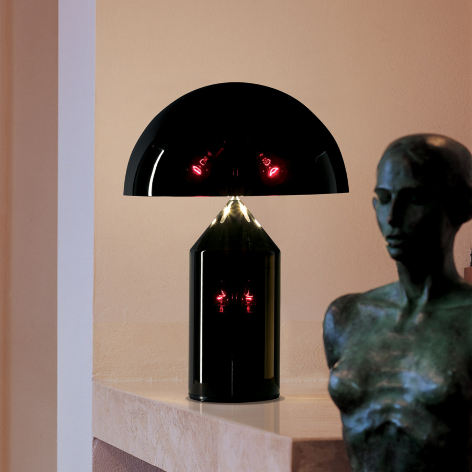 Oluce Atollo Tischleuchte mit Dimmer Ø50cm