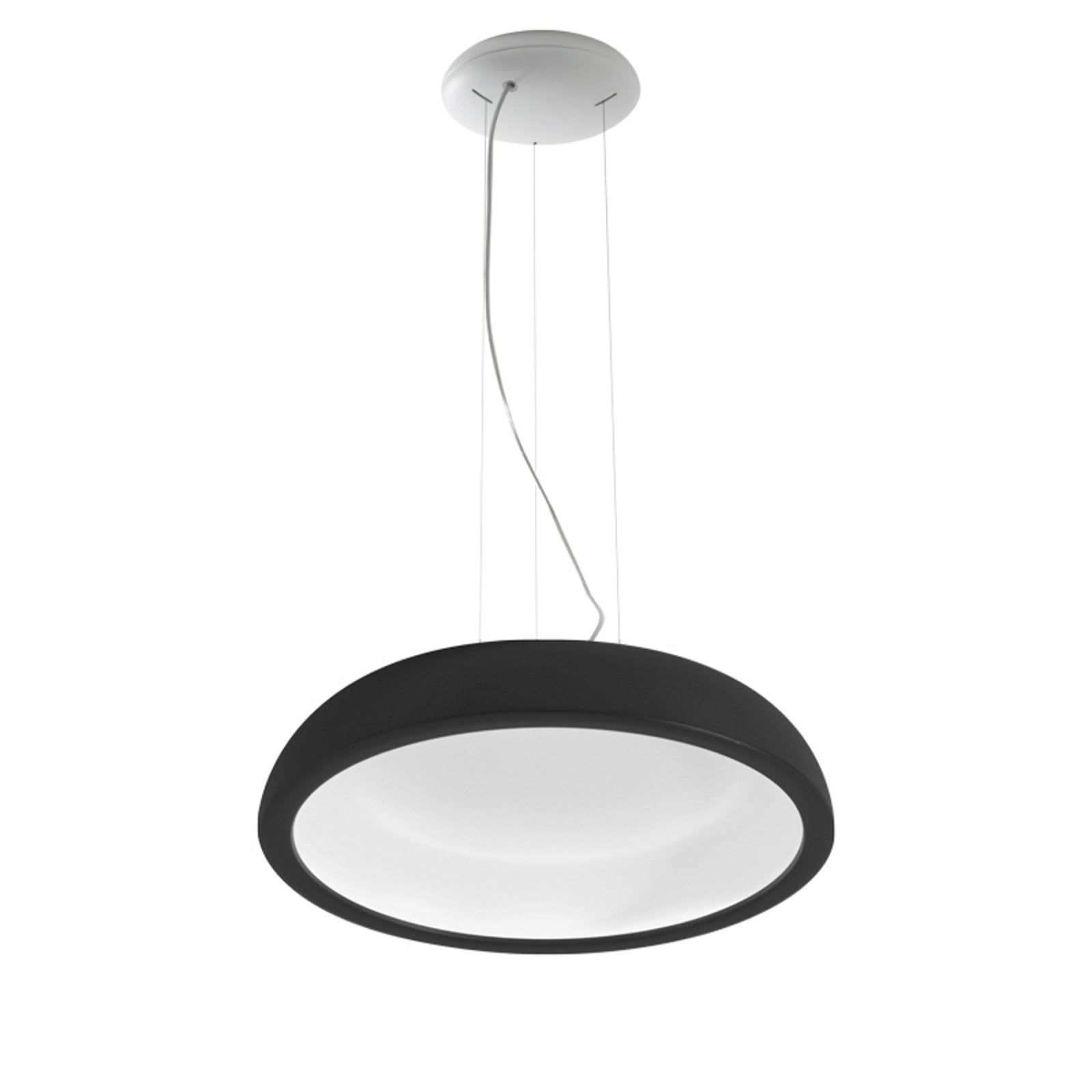 Lampada LED a sospensione Reflexio, nera, Ø 46 cm - Stilnovo