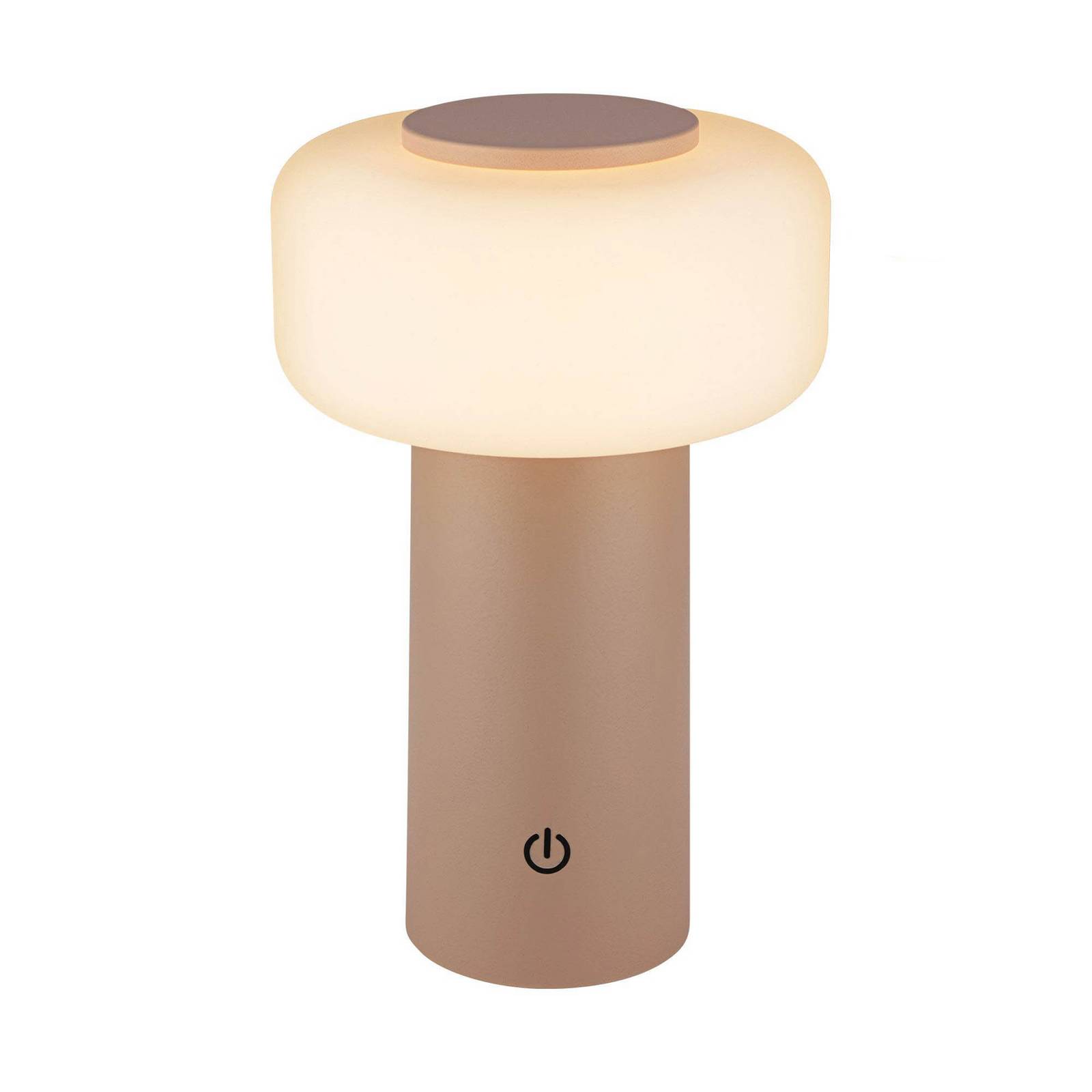 LED-Akku-Tischleuchte Juna, beige, IP44, dimmbar, 20 cm