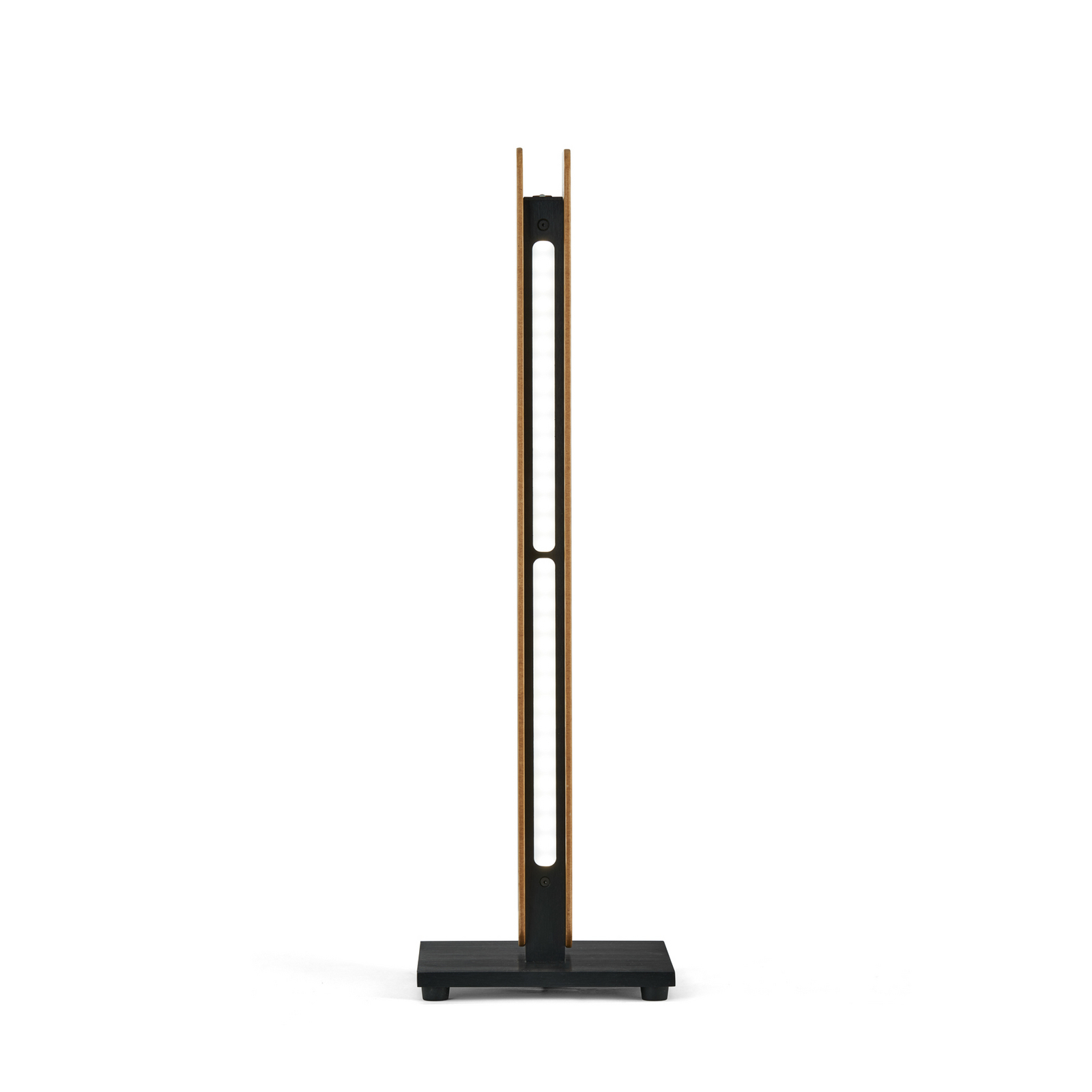 Quitani LED stolna lampa Persida, visina 50 cm, hrast, 2.700 K