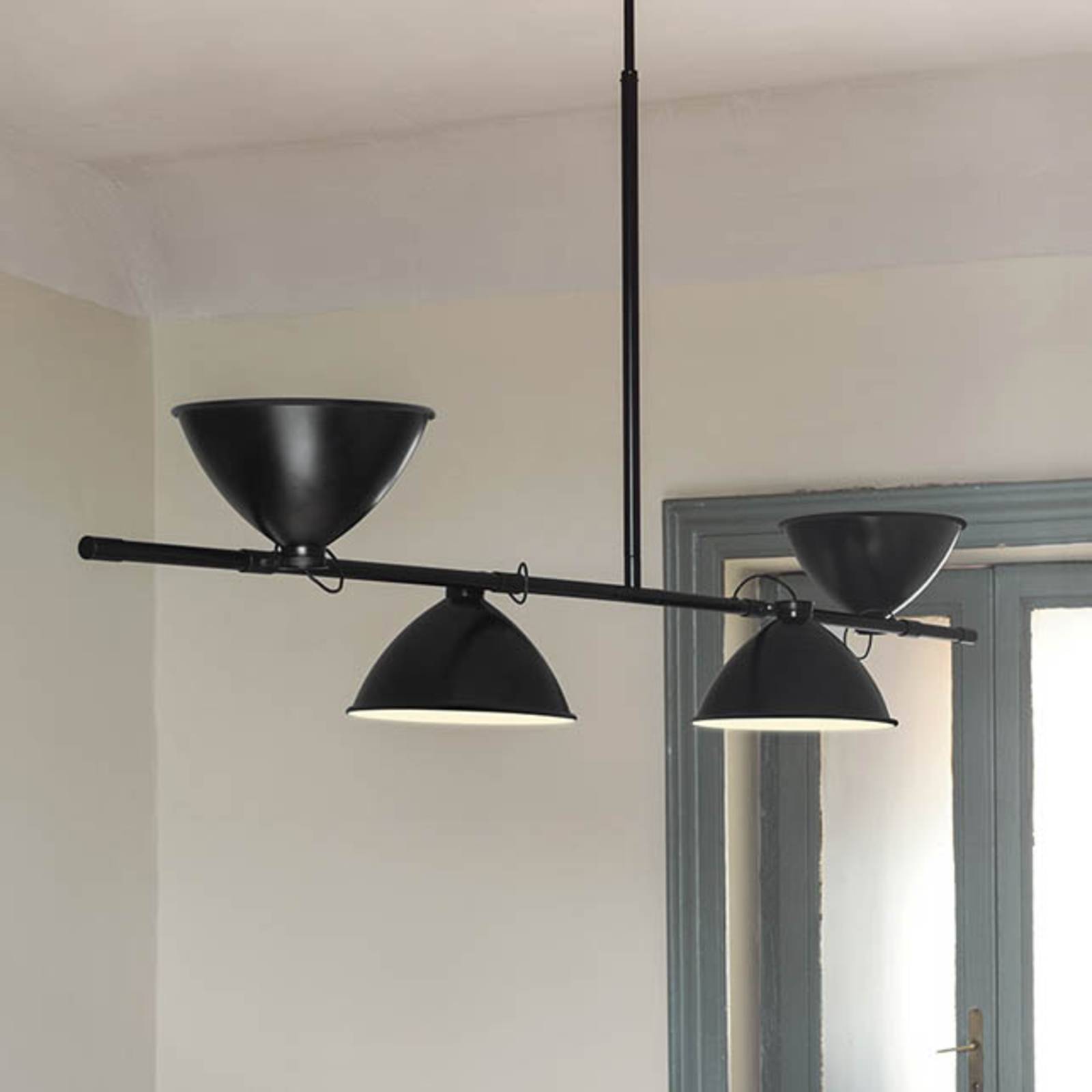 Nemo Suspension LBB01 noir 4 lampes aluminium