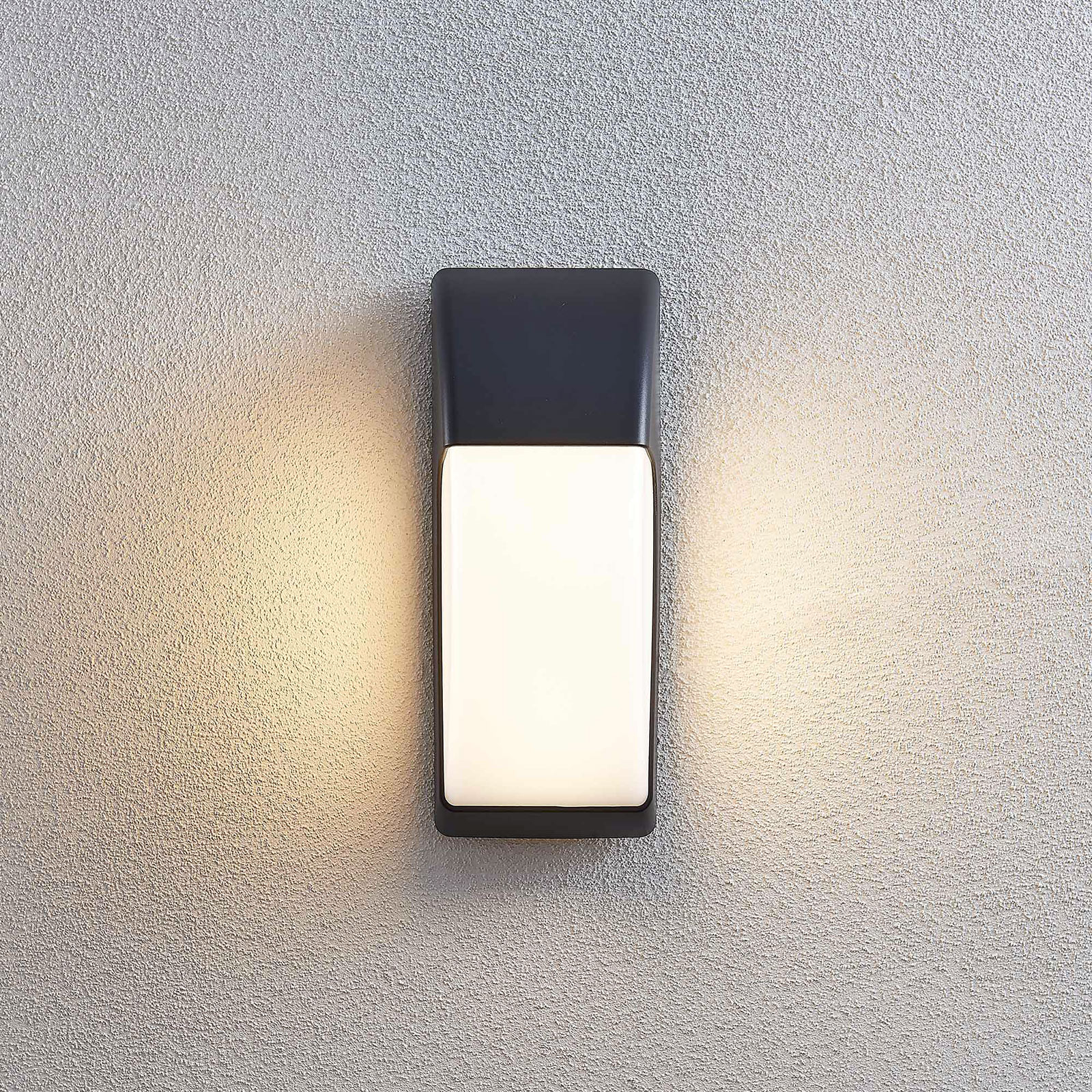 LED Außenwandlampe Alaiza Halbrund Dunkelgrau Lampenwelt IP65 Seewasserfest 