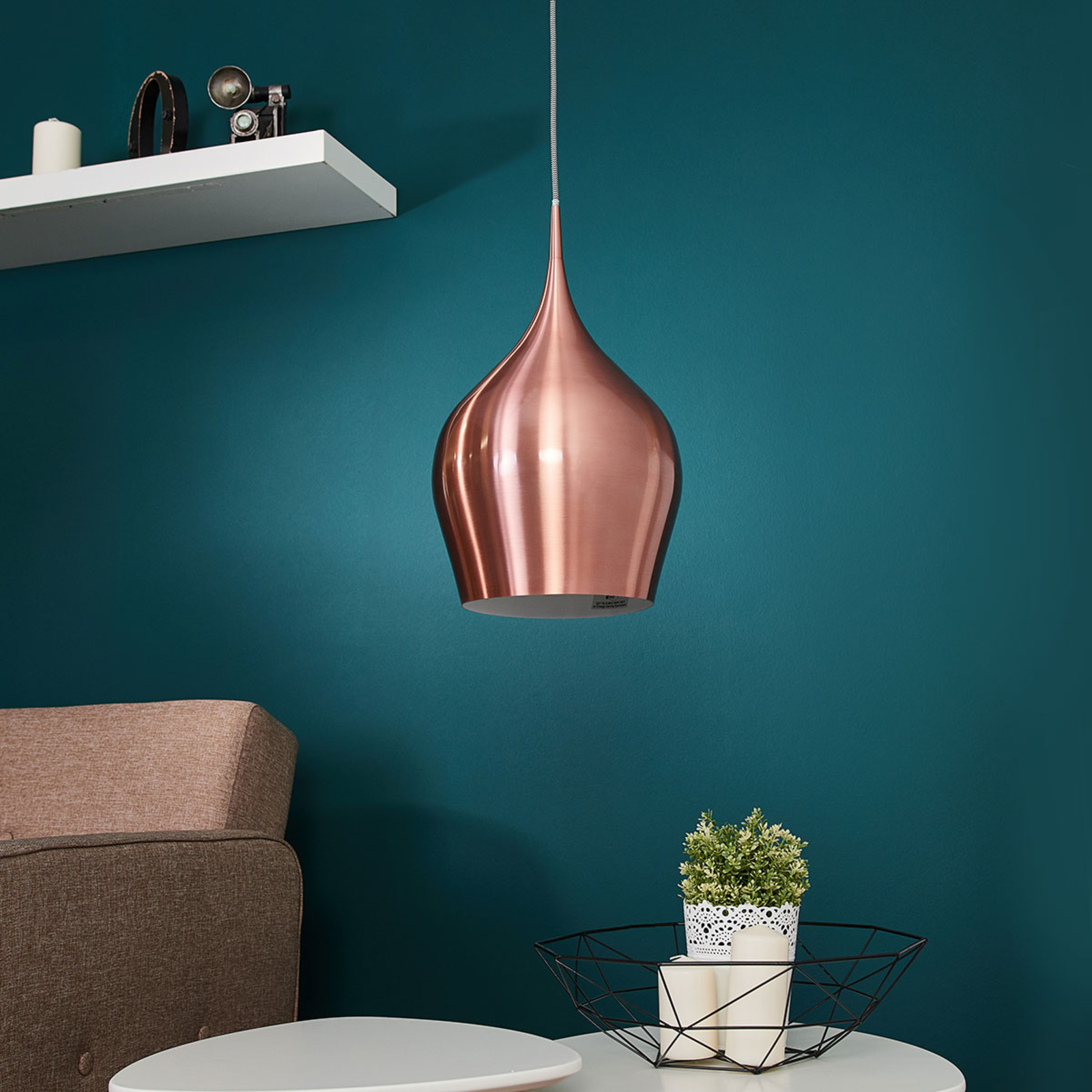 Levendige hanglamp, Ø 26 cm, roze metallic