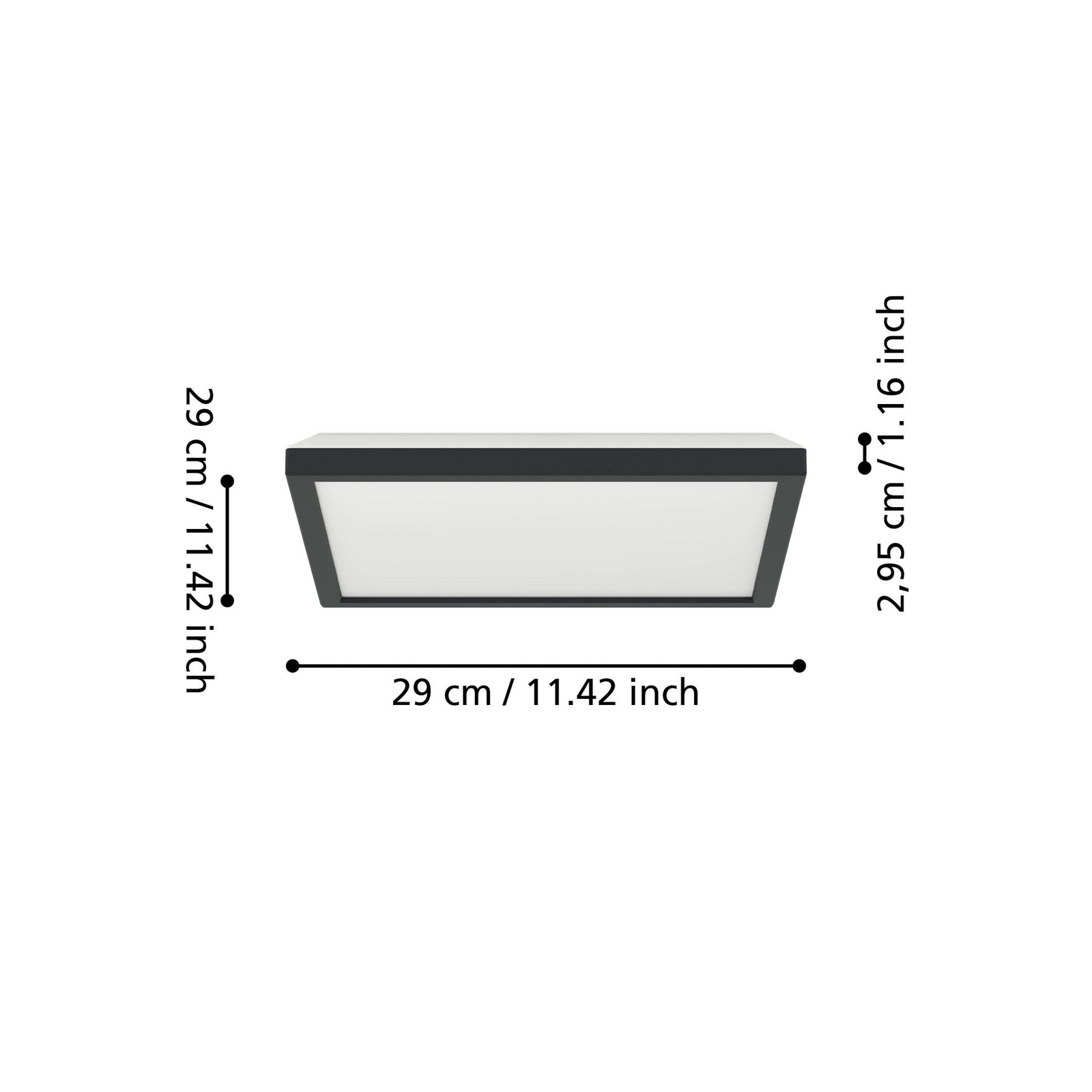 EGLO connect LED-Deckenlampe Rovito-Z, schwarz, 29 x 29 cm