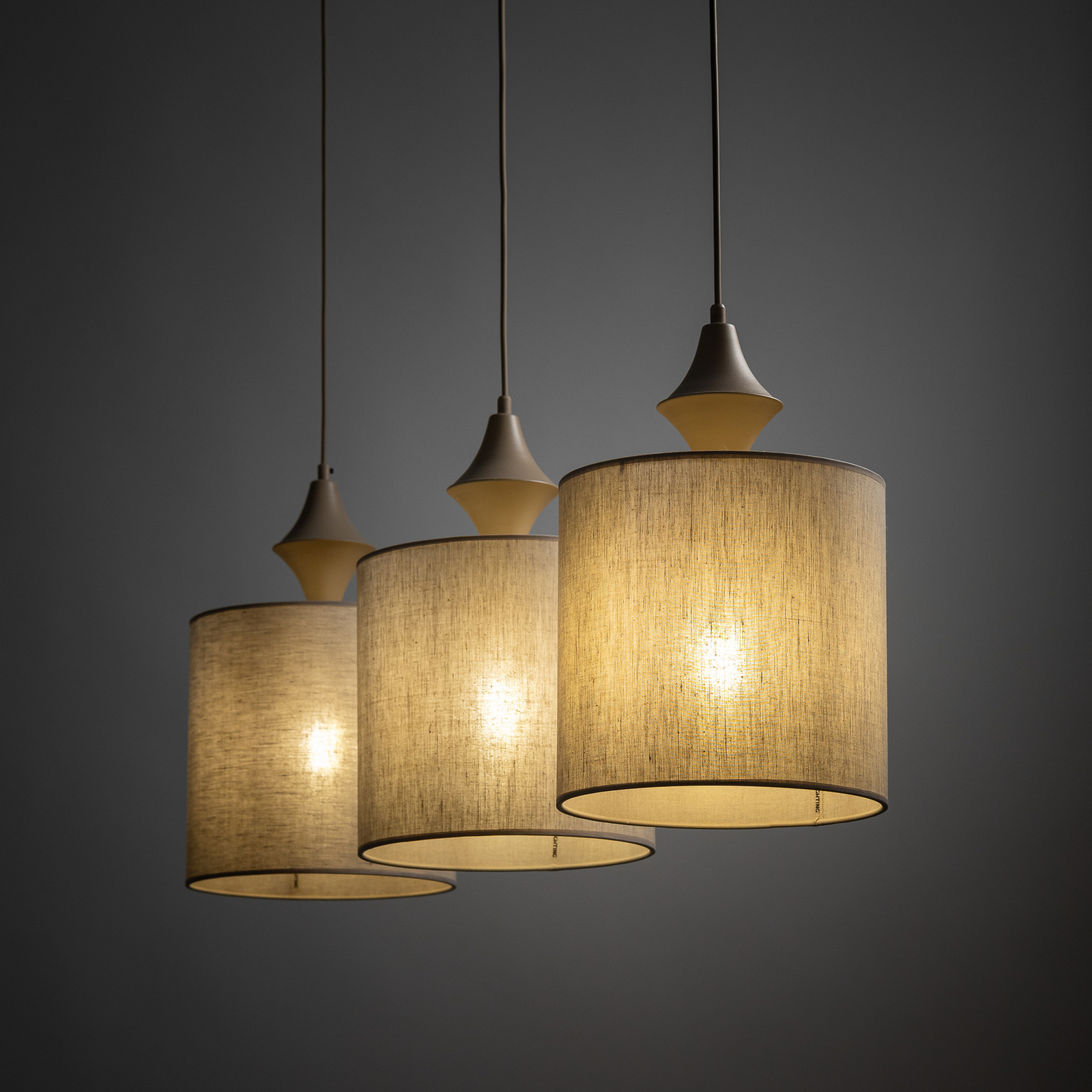 Hänglampa Amura, 3 lampor, 105 cm lång, beige/sand, E27