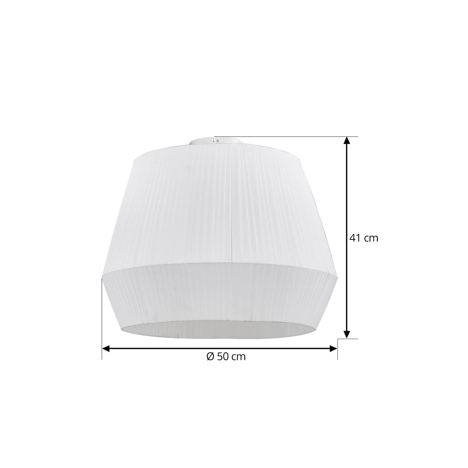 Lampa sufitowa Lindby Vitore, Ø 50 cm, tekstylna, biała