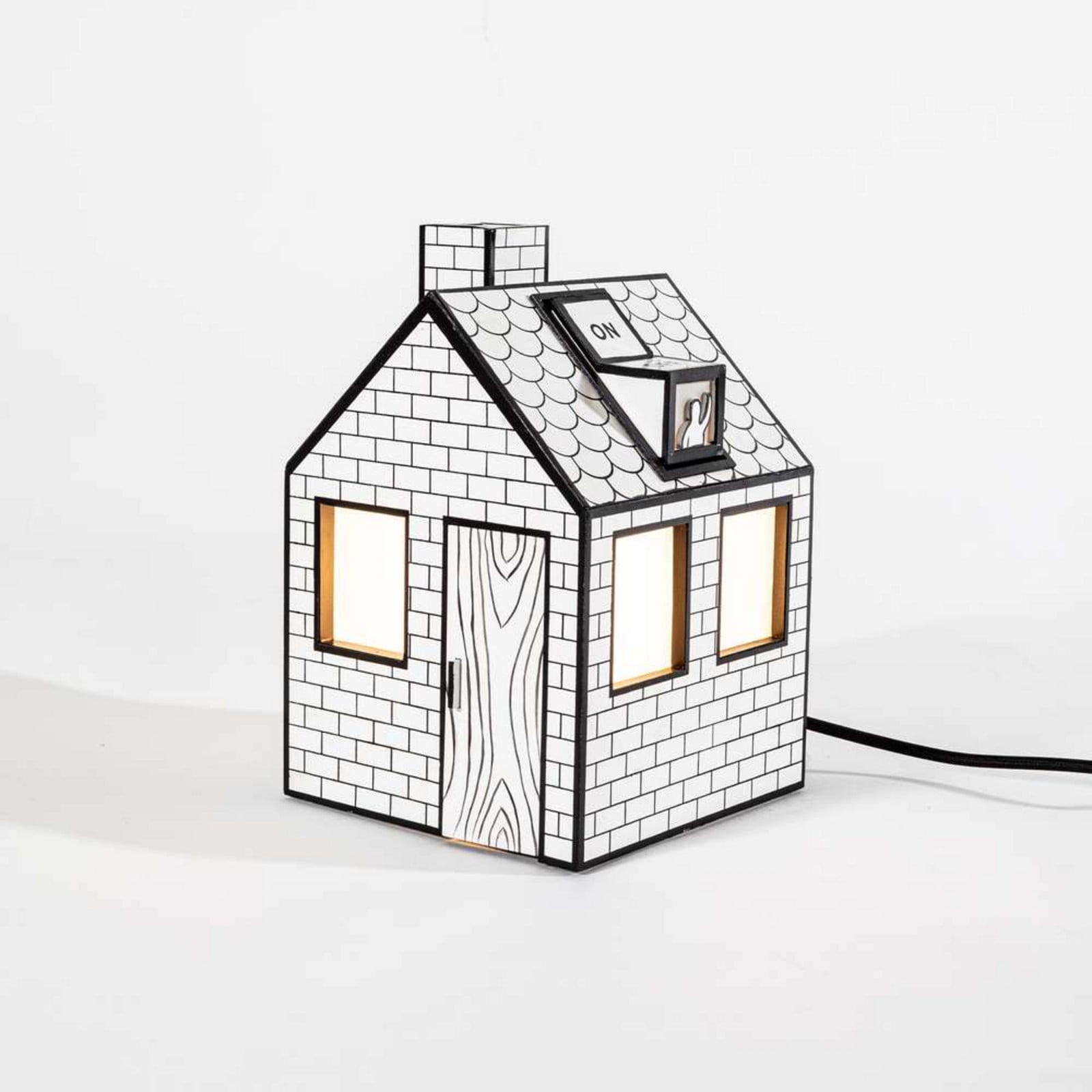 On-Off Tischleuchte Recycled White/Black SELETTI - Wohnzimmer - Papier / Karton