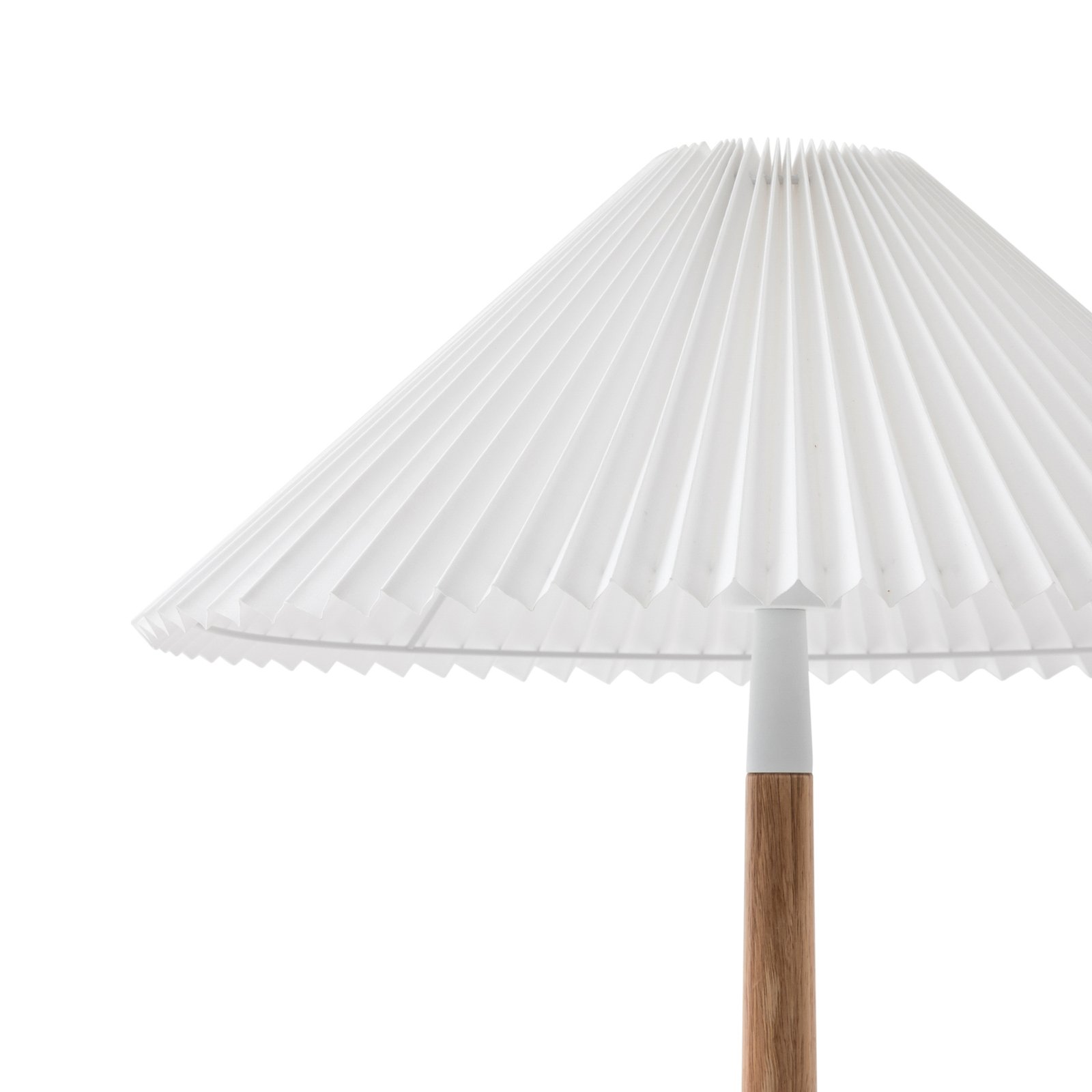 "Lucande Ellorin" grindų lempa, balta, medis, Ø 47,5 cm, E27