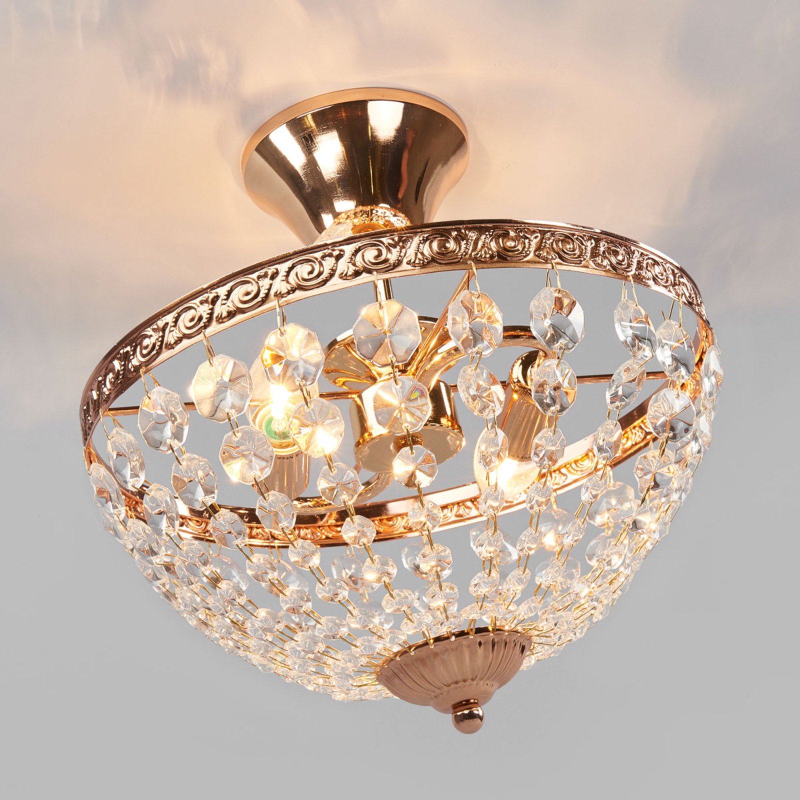 Markslöjd Plafonieră elegantă Hanaskog - Camera de zi / sufragerie - auriu francez transparent - Metal