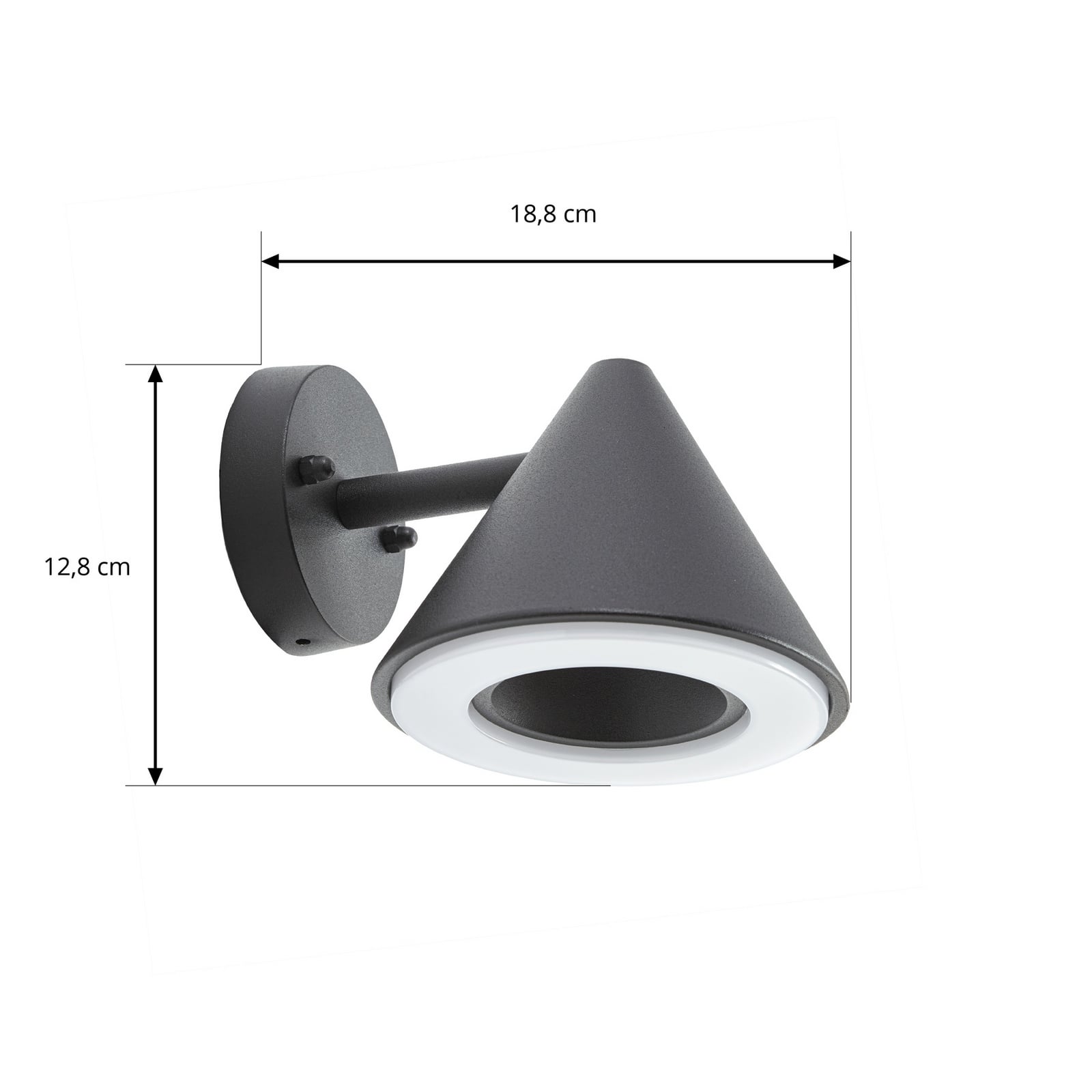 Soran LED kültéri fali világítás, fém, magasság 12 cm, fekete, IP44 – Lindby