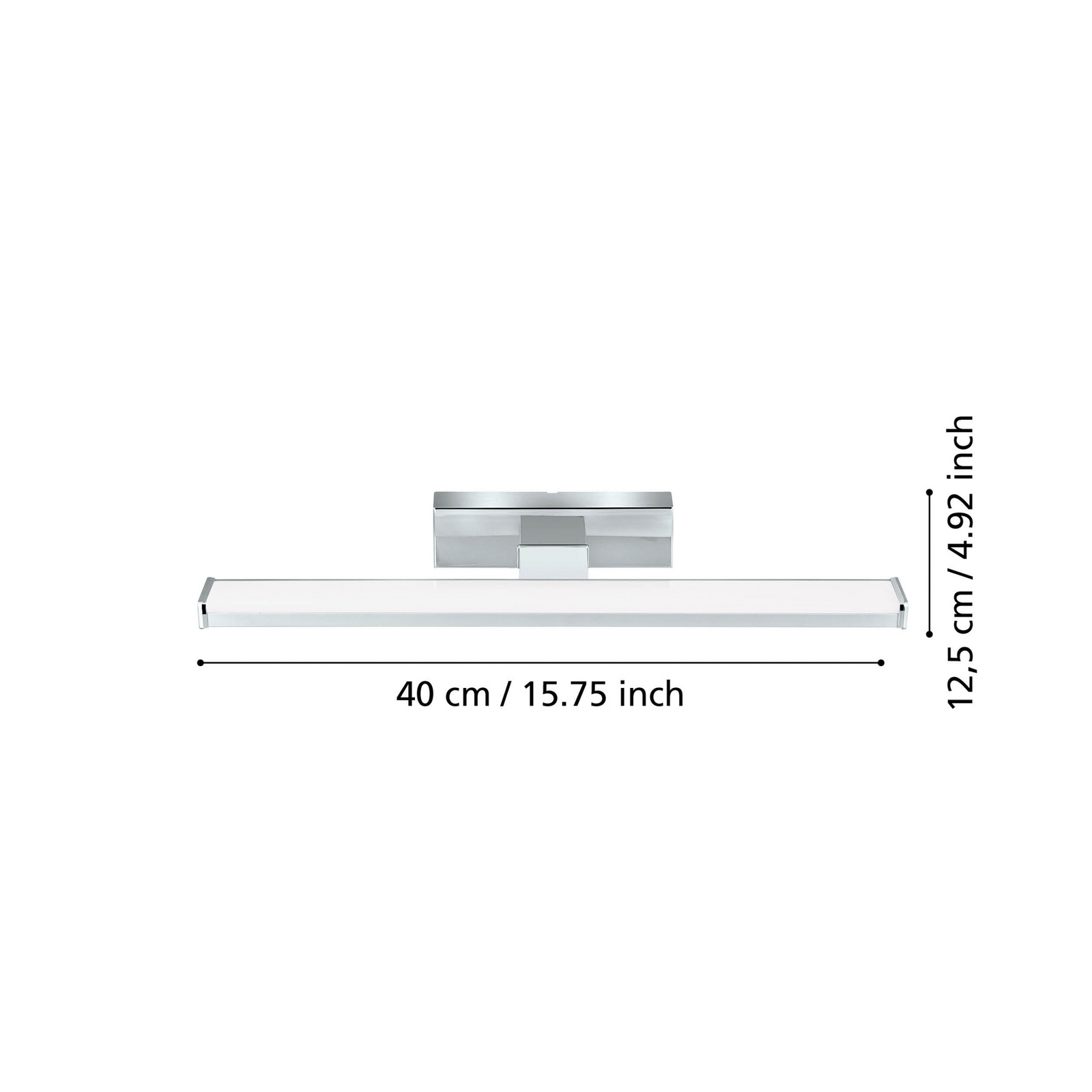 Lampada LED specchi Pandella 1, cromo 4.000 K 40cm