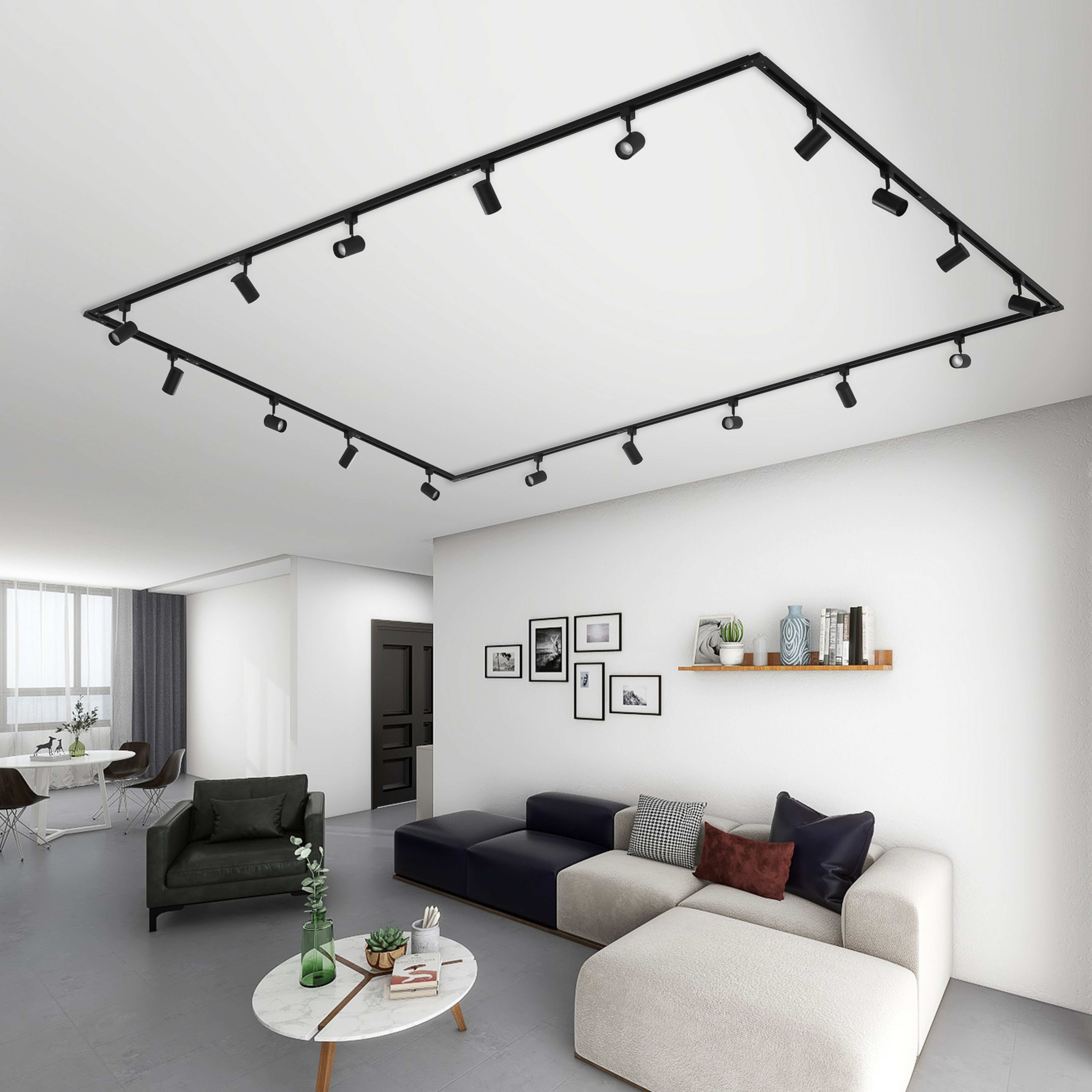Lindby Schienensystem Linaro, GU10, 18-flammig, schwarz