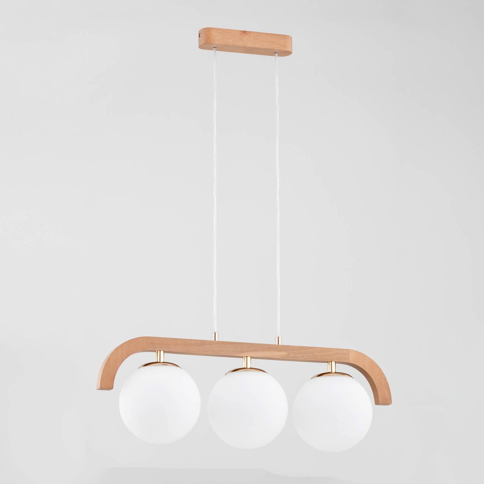 alfa suspension kryza en bois, à trois lampes