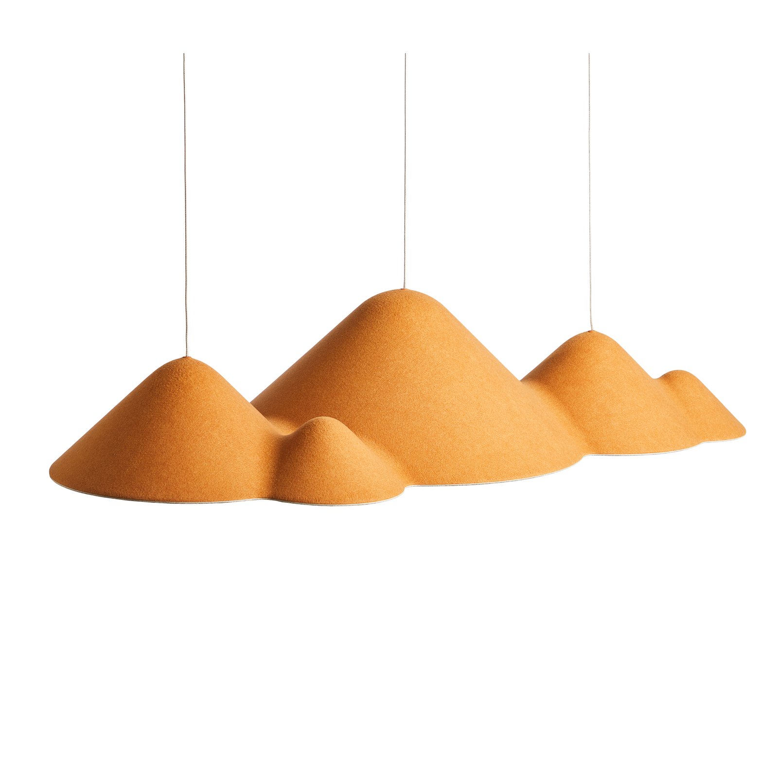 LOOM DESIGN LED pendant light Panorama, yellow/grey felt 106 cm