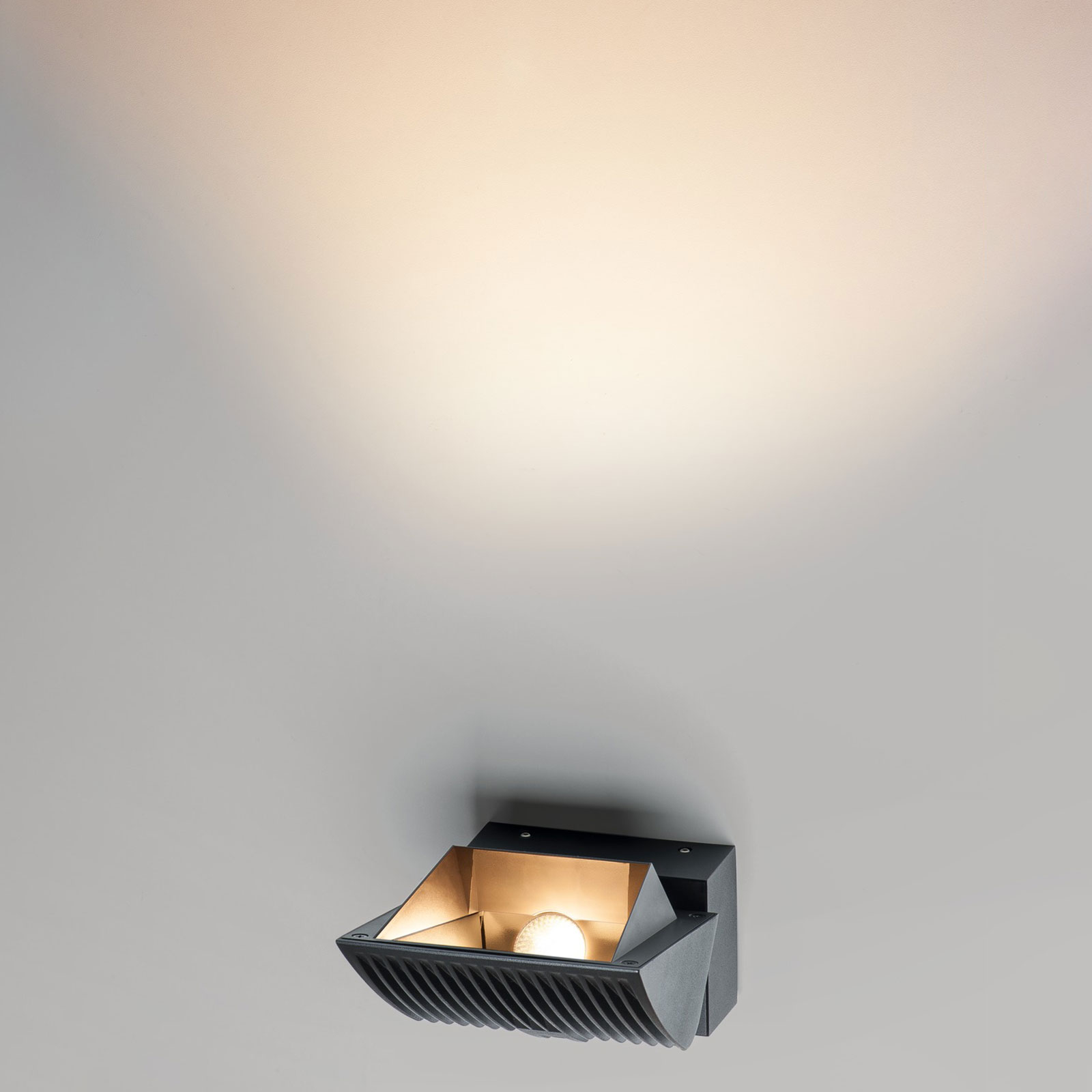 SLV Merado Flood LED wall light 3,000 K black, for Living / Dining Room, aluminium, glass, 40 W, energy efficiency: A+, W: 17.5 cm, H: 10 cm