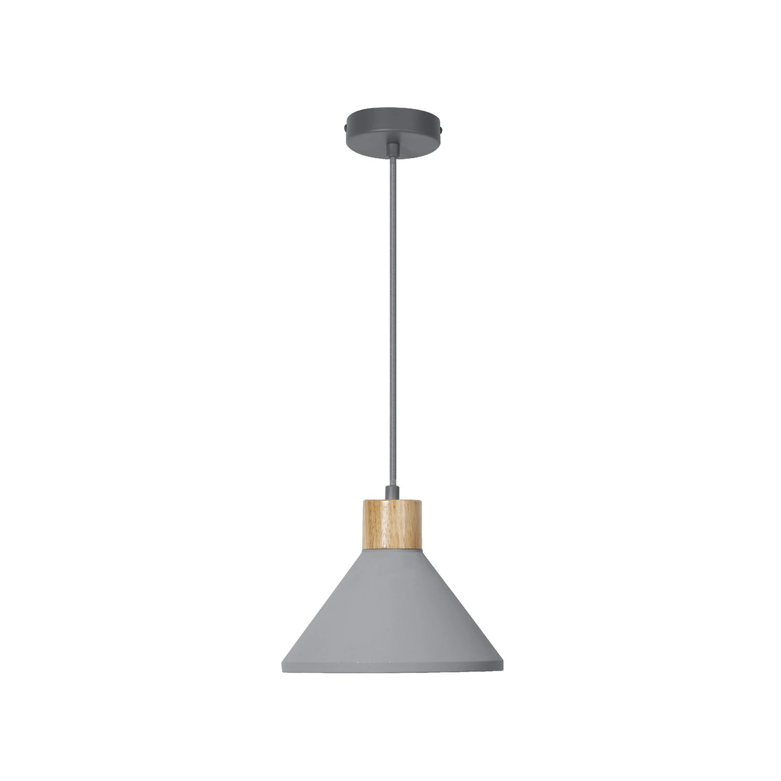 Candeeiro suspenso OSRAM CONCRETE WOOD, cinzento, Ø 22 cm, betão, E27