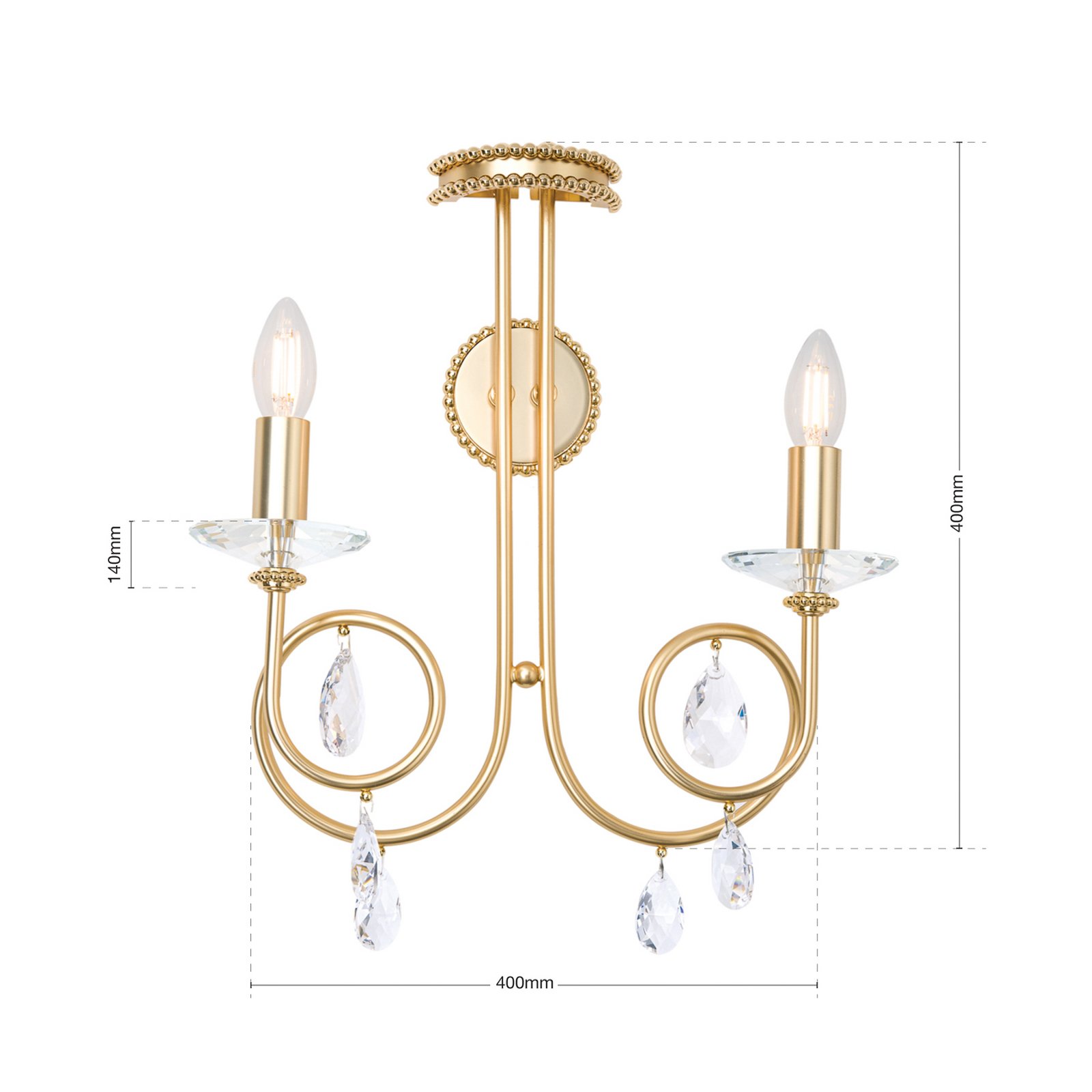 Violetta Wall Light Wonderful Two Bulbs Gold